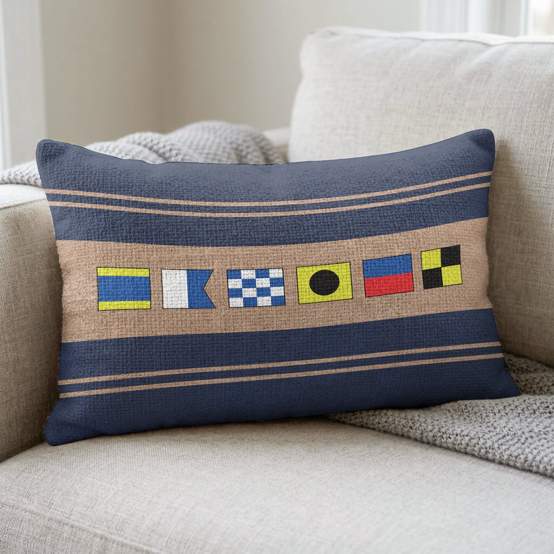 Name In Nautical Flags - Personalized Pillow Cover