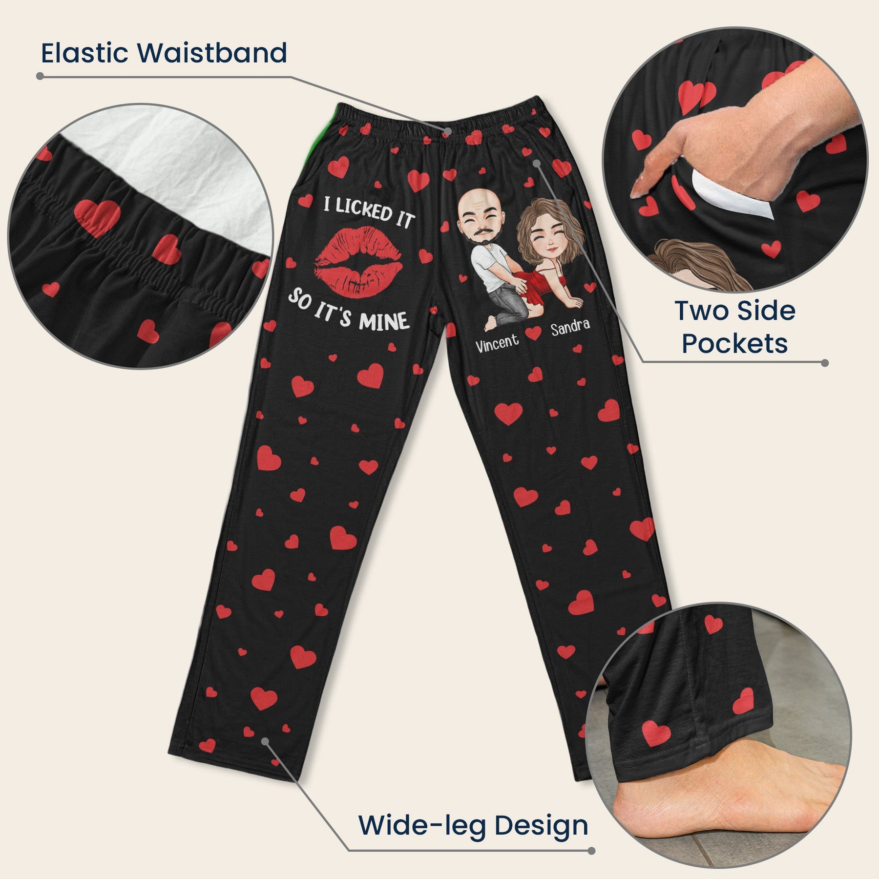 Naughty Couple I Licked It So It's Mine - Personalized Lounge Pants