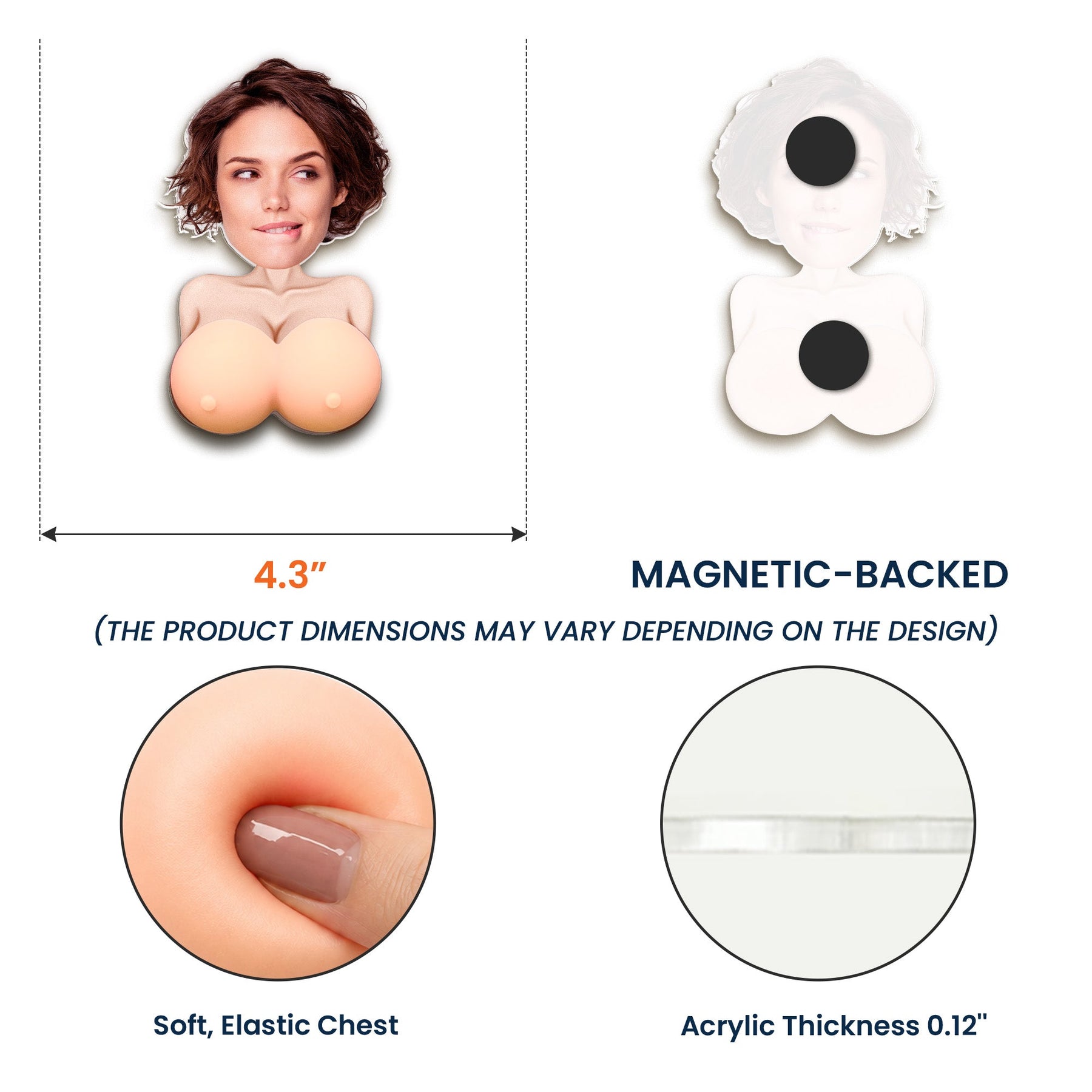 Naughty Gift For Him, Funny Valentine’s Anniversary Gift Upload Face - Personalized Fridge Magnet