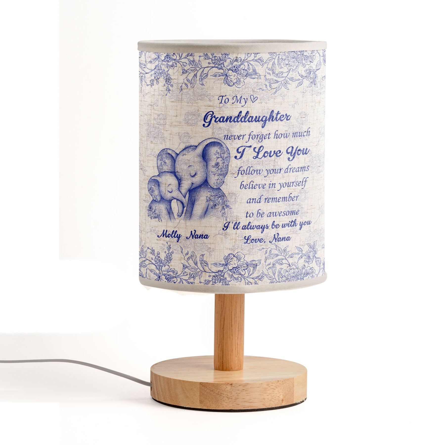 Never Forget How Much I Love You - Personalized Fabric Lamp