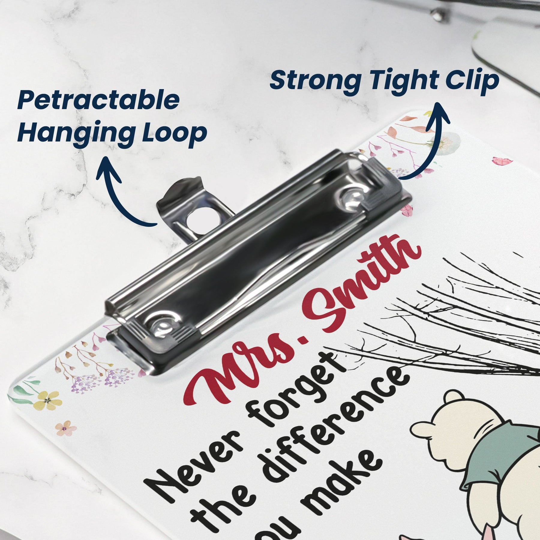 Never Forget The Difference You Make Teacher Gift - Personalized Clipboard