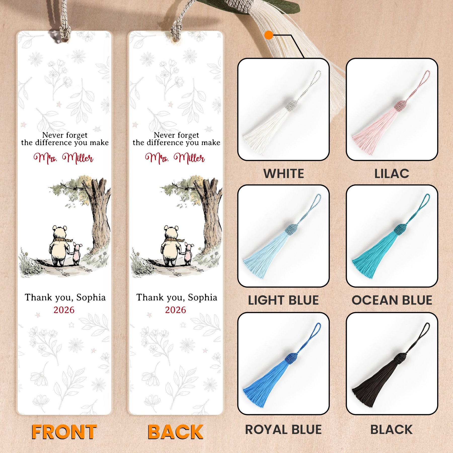 Never Forget The Difference You Make Thank You Teacher Gift - Personalized Bundle