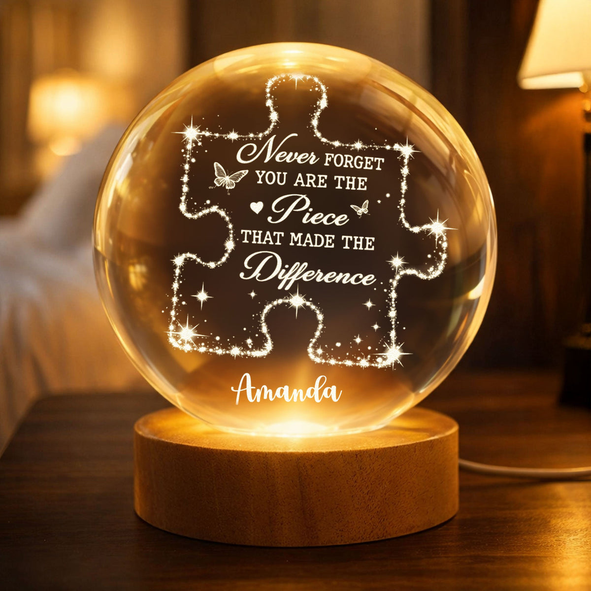 Never Forget You Are The Piece That Made The Difference, Thank You Gift - Personalized Night Light