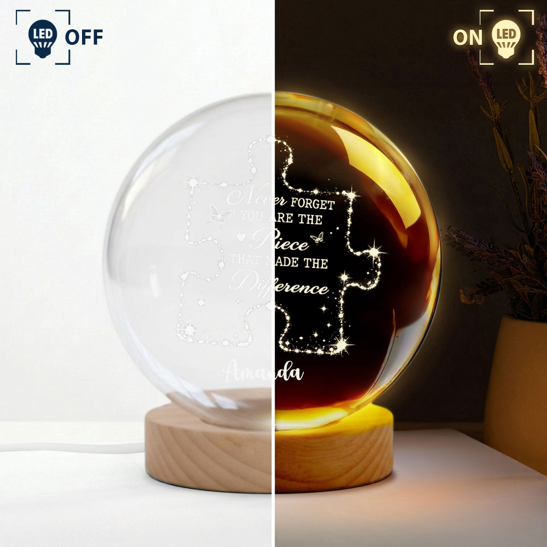 Never Forget You Are The Piece That Made The Difference, Thank You Gift - Personalized Night Light