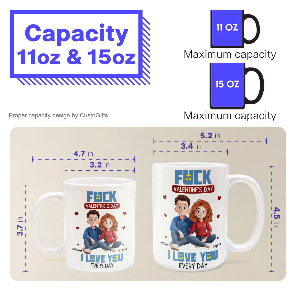 New Couple Version F*ck Valentine's Day I Love You Every Day - Personalized Mug