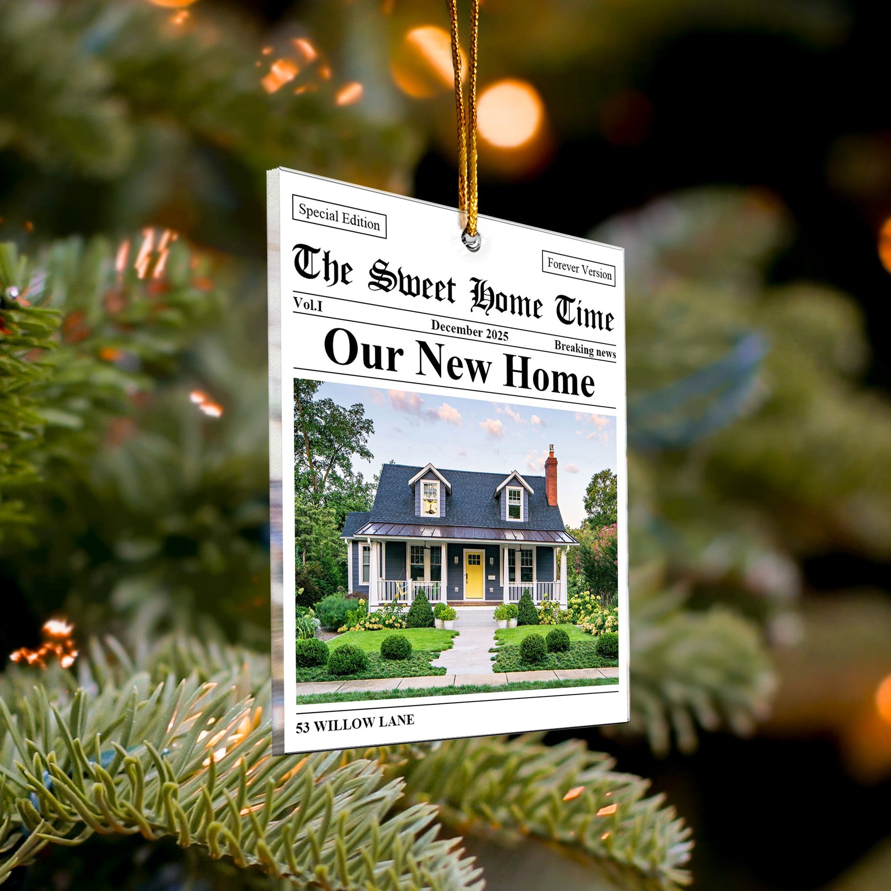 New Home Housewarming Gift For Couples News - Personalized Acrylic Photo Ornament