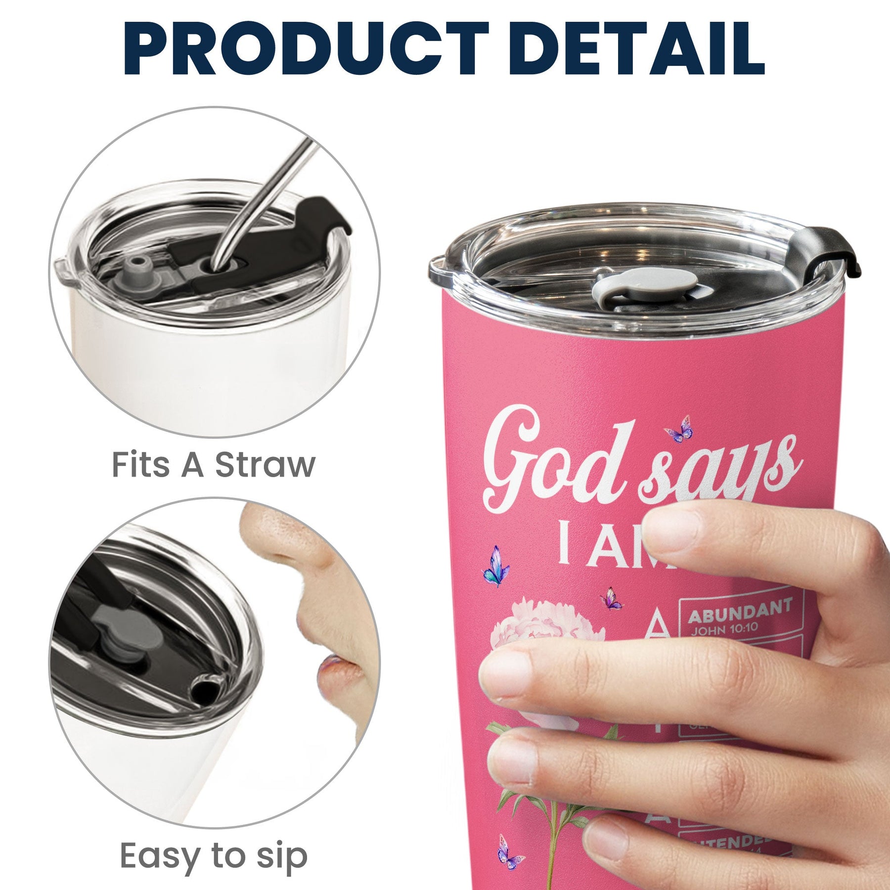 New Version God Says I Am Name In Bible Verse - Personalized Tumbler Cup