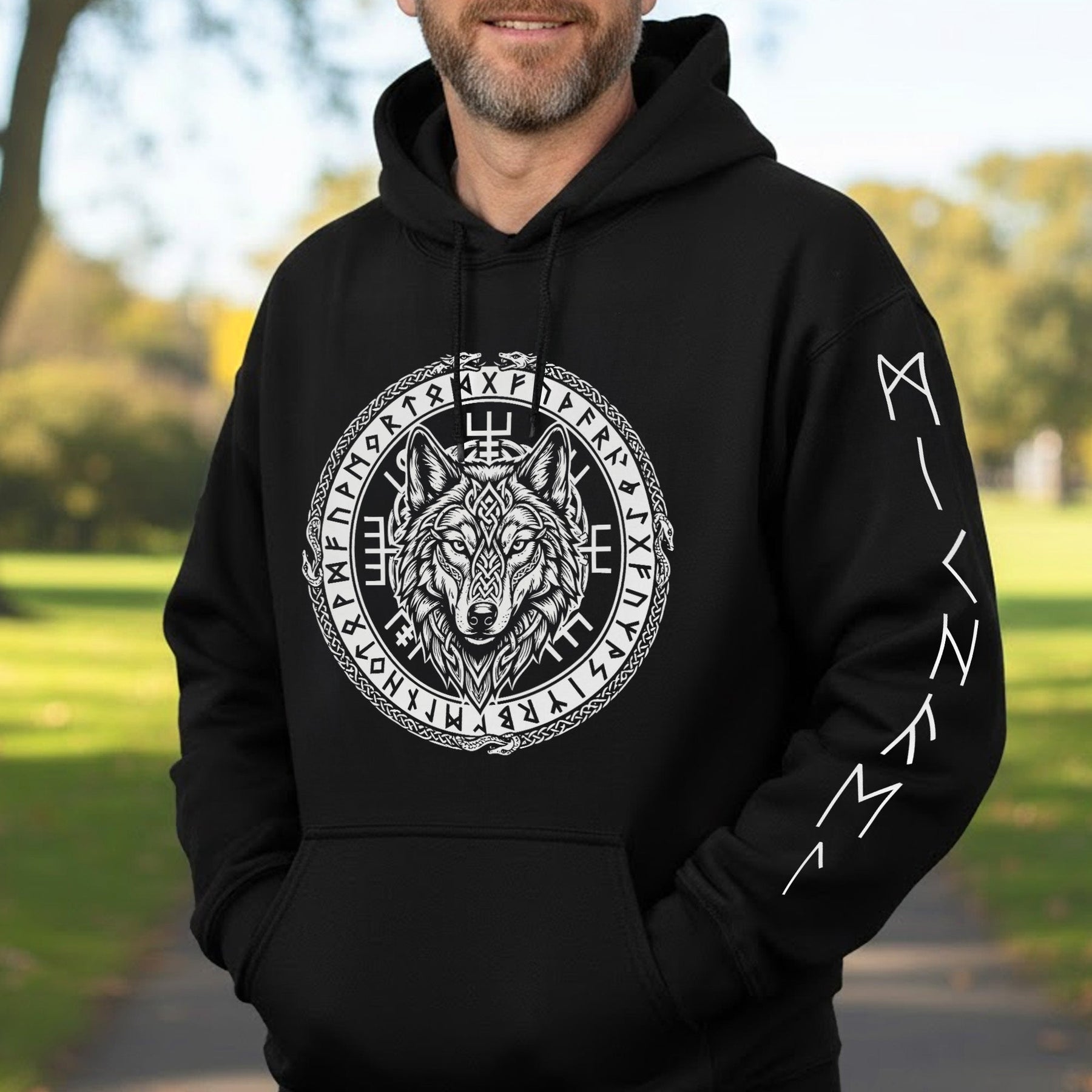 Norse Mythology, Name In Viking Runes - Personalized Hoodie