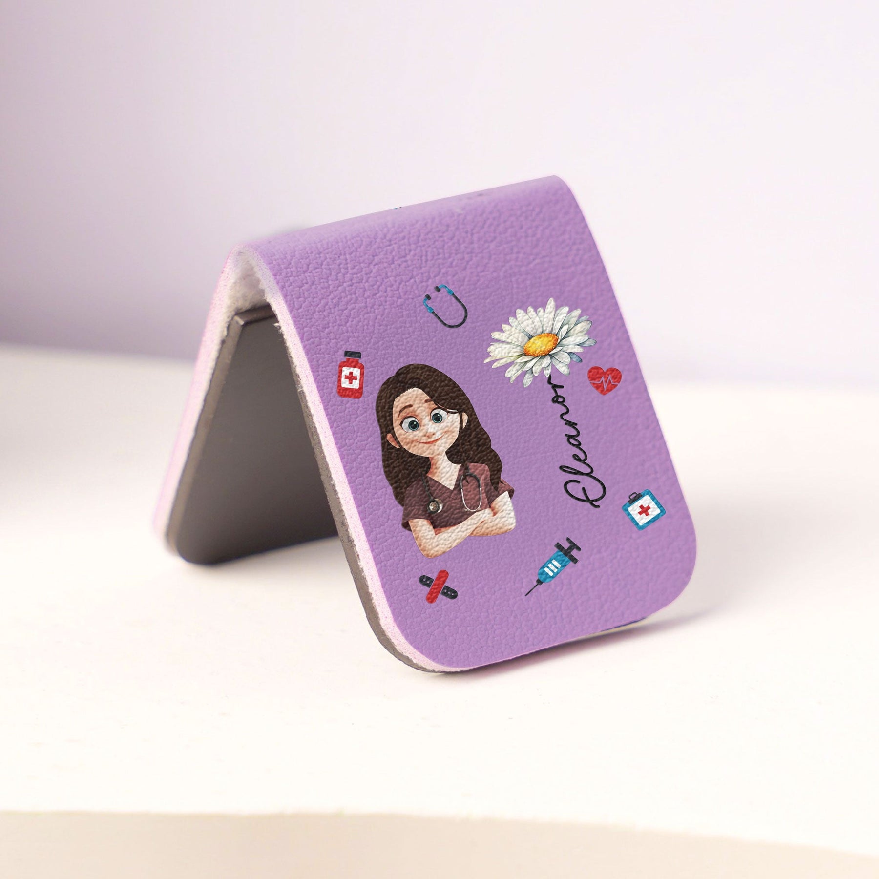 Nurse Gift Custom Birth Flower - Personalized Leather Magnetic Bookmark