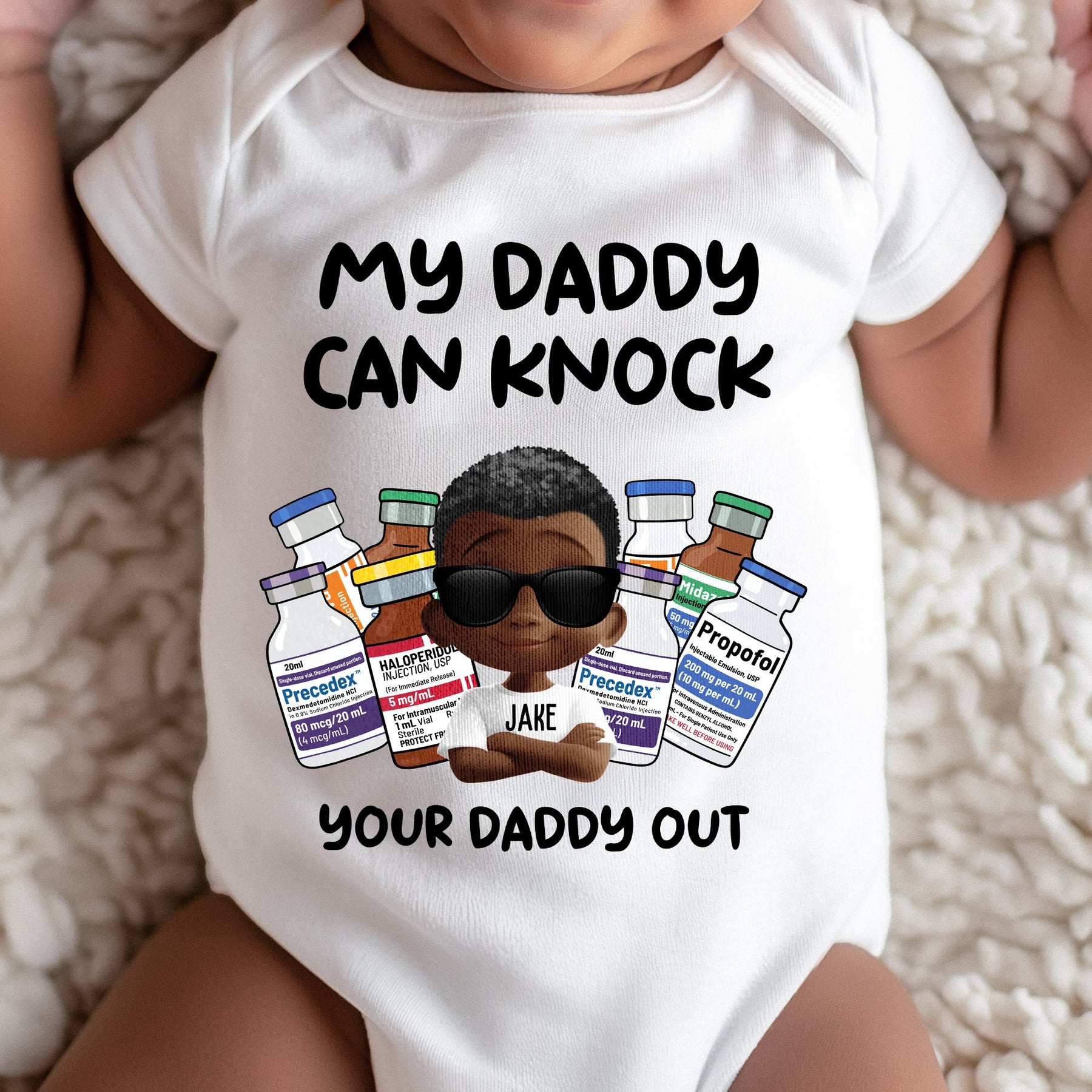Nurse Mom Nurse Dad Can Knock Your Mom Dad Out - Personalized Baby Bodysuit