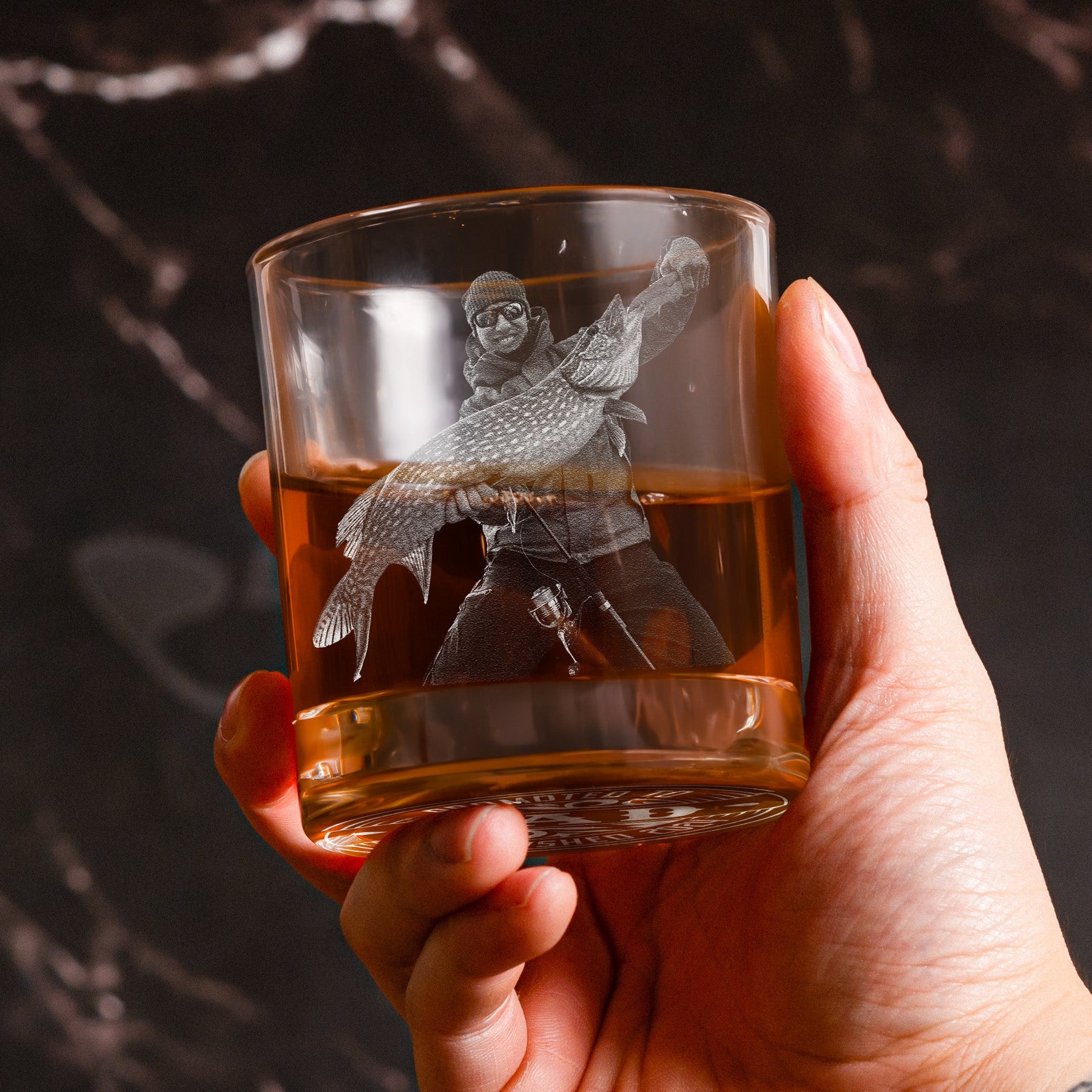 O'Fishally Retired - Not My Problem Anymore - Personalized Whiskey Glass With Photo