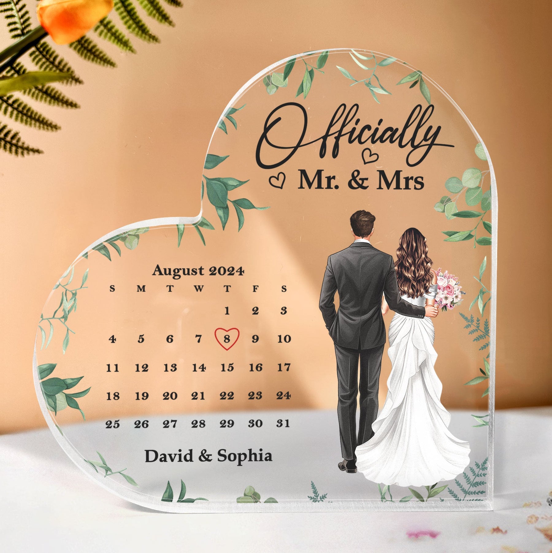 Officially Mr. & Mrs - Personalized Acrylic Plaque