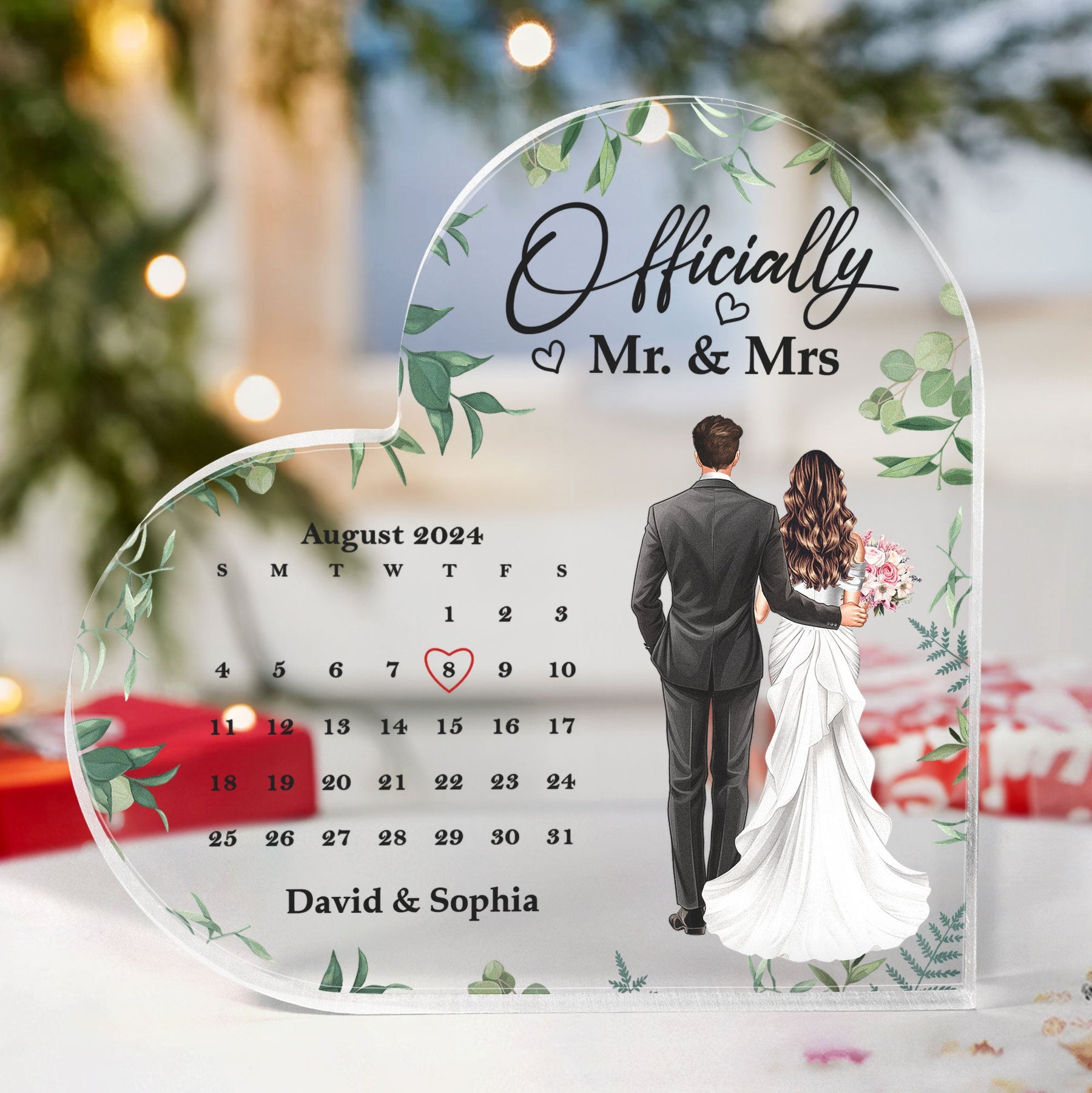 Officially Mr. & Mrs - Personalized Acrylic Plaque