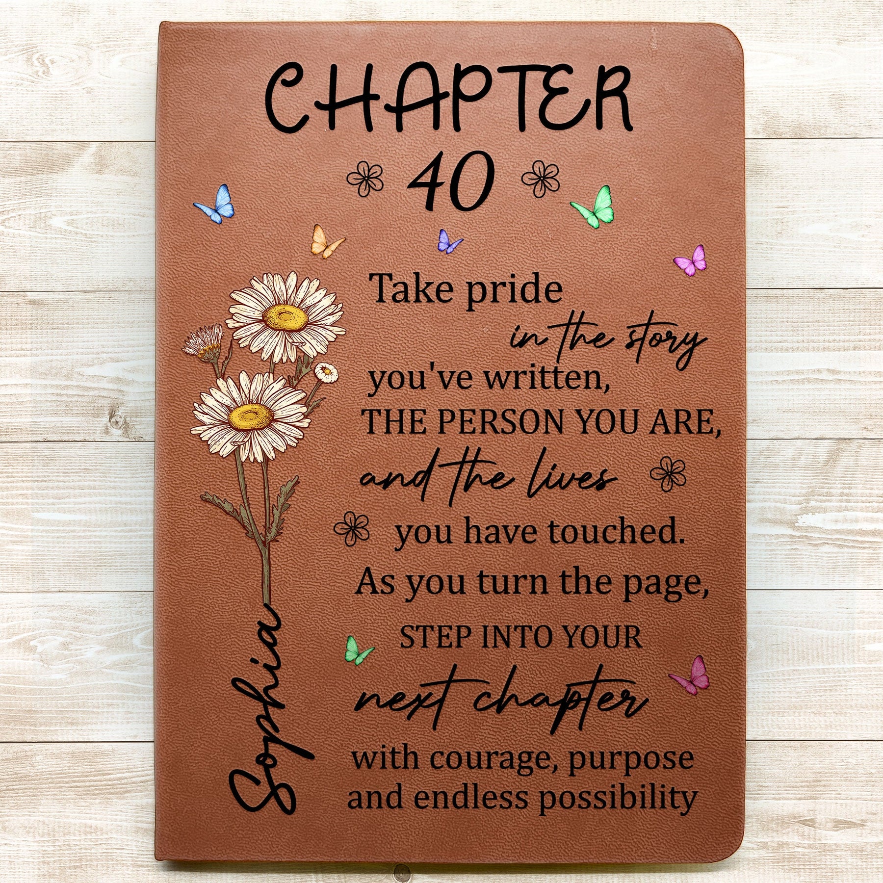 One More Chapter Of Life - Personalized Leather Journal
