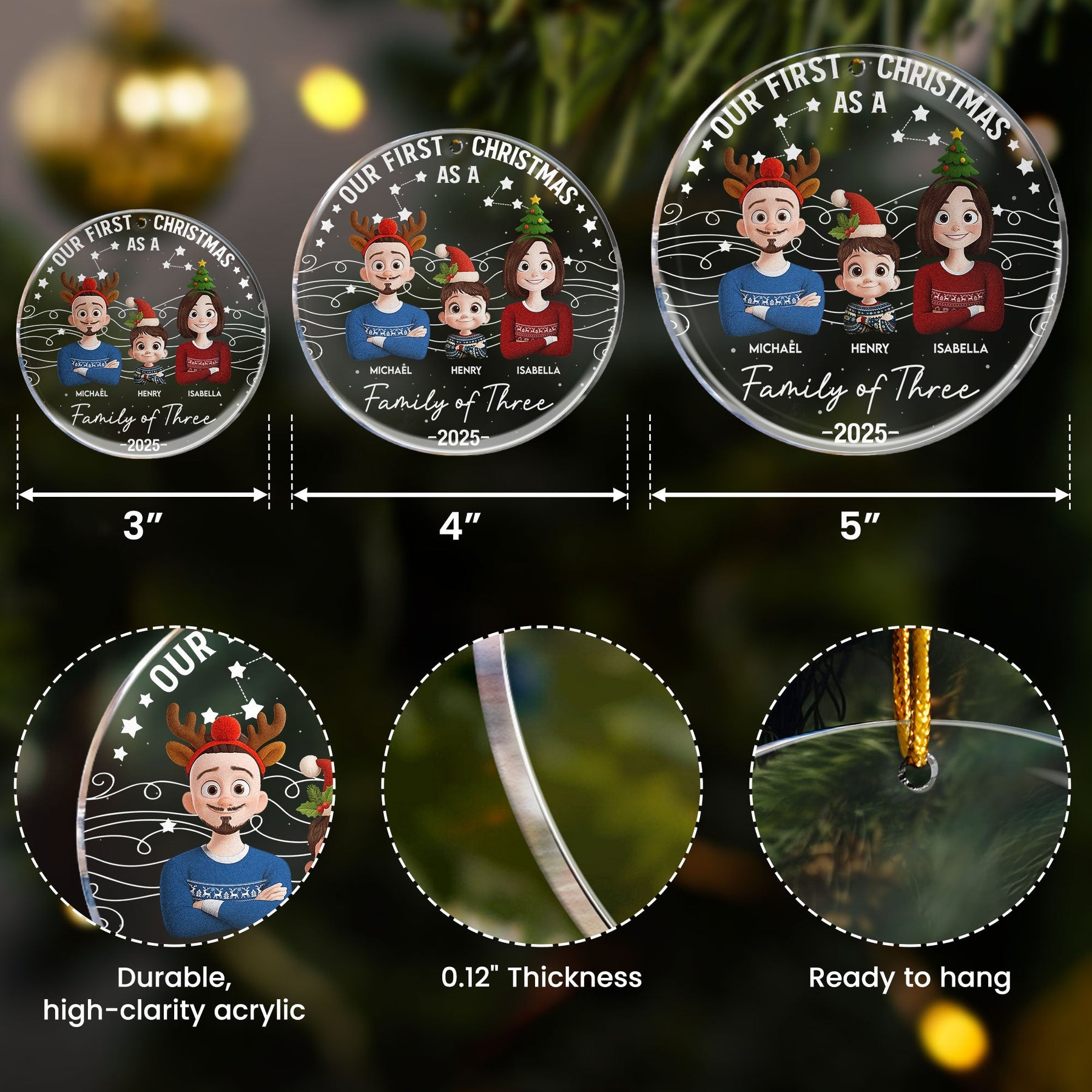 Our First Christmas 2026 - New Version - Personalized Acrylic Ornament