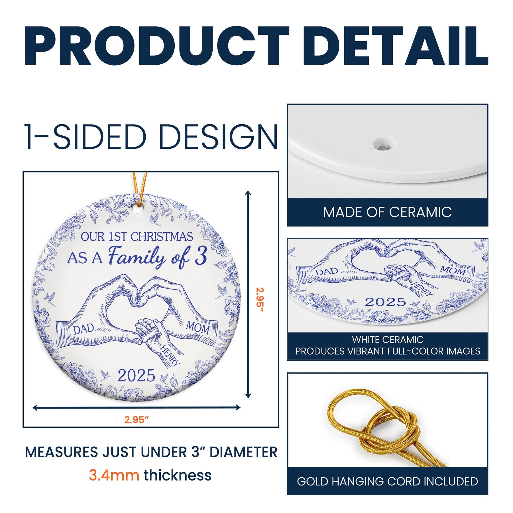 Our First Christmas - Personalized Ceramic Ornament
