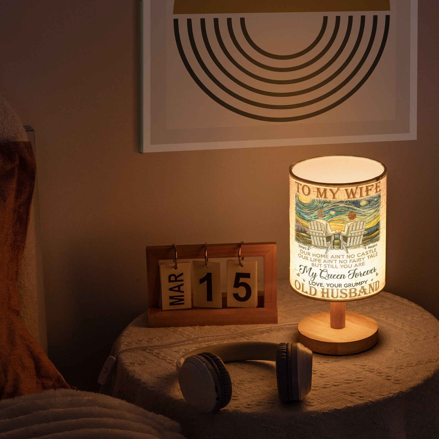 Our Home Ain't No Castle Couple Gift - Personalized Fabric Lamp