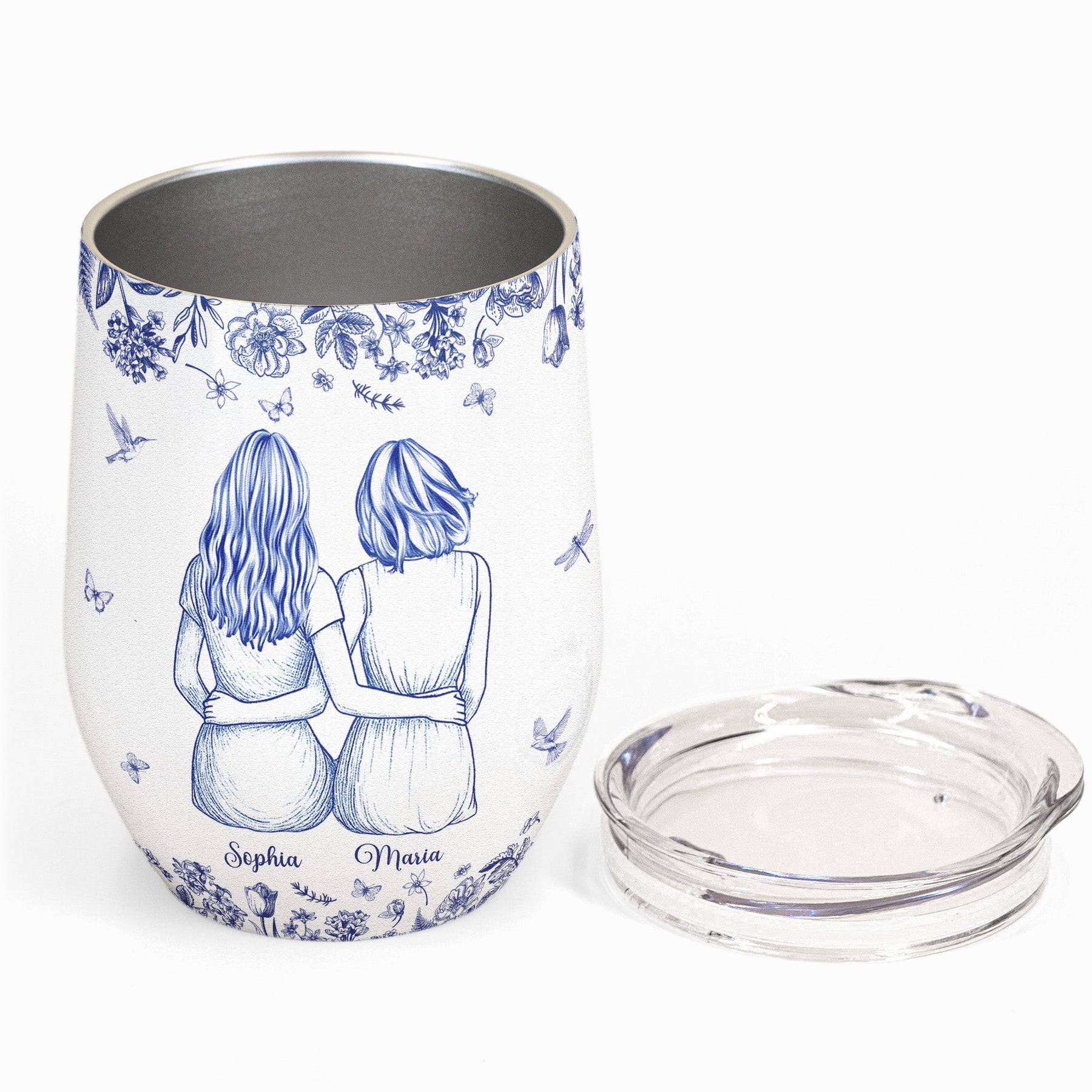 Our Memories Are Countless Our Friendship Is Endless Toile De Jouy - Personalized Wine Tumbler