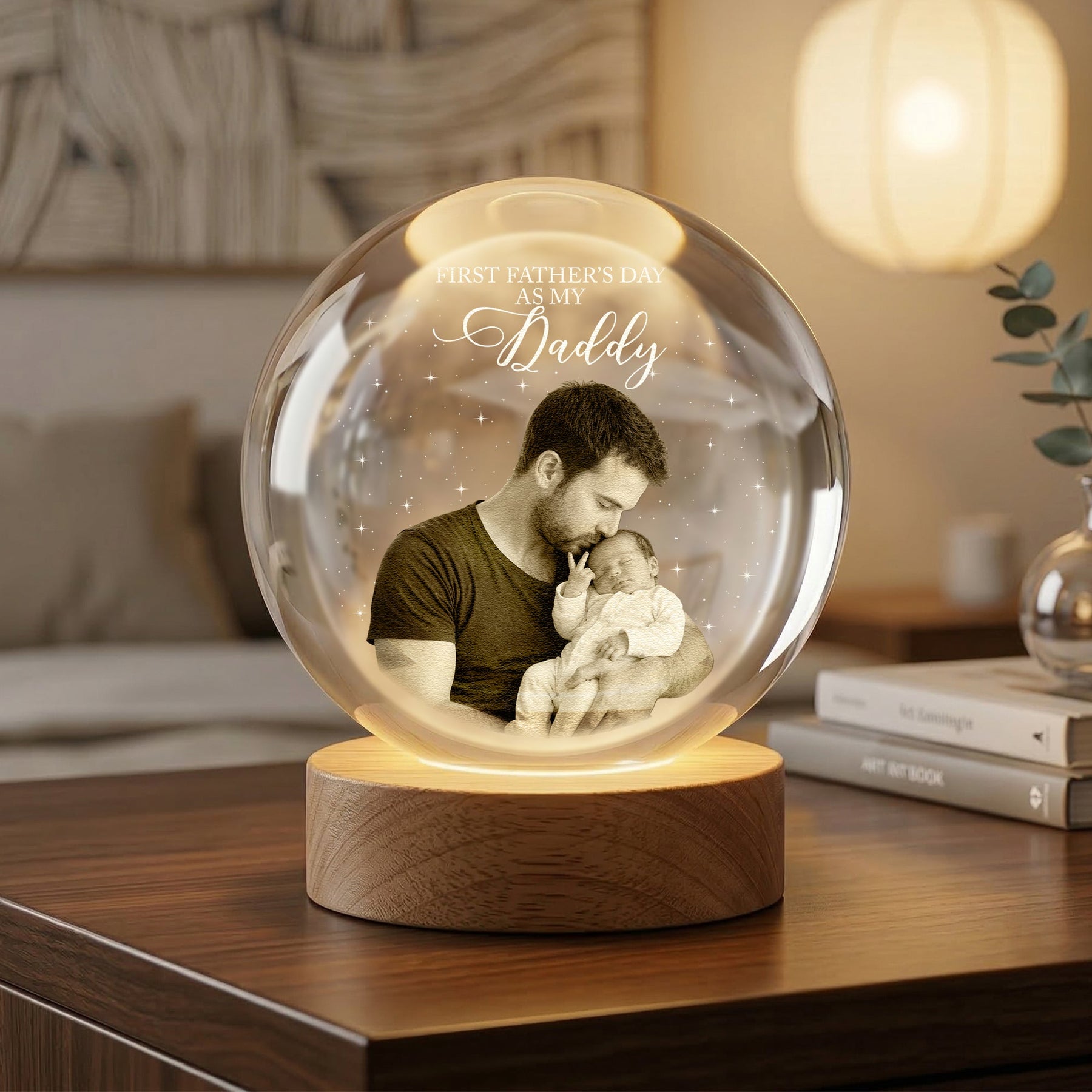 Our First Father's Day Together Custom Photo, For New Dad - Personalized Night Light