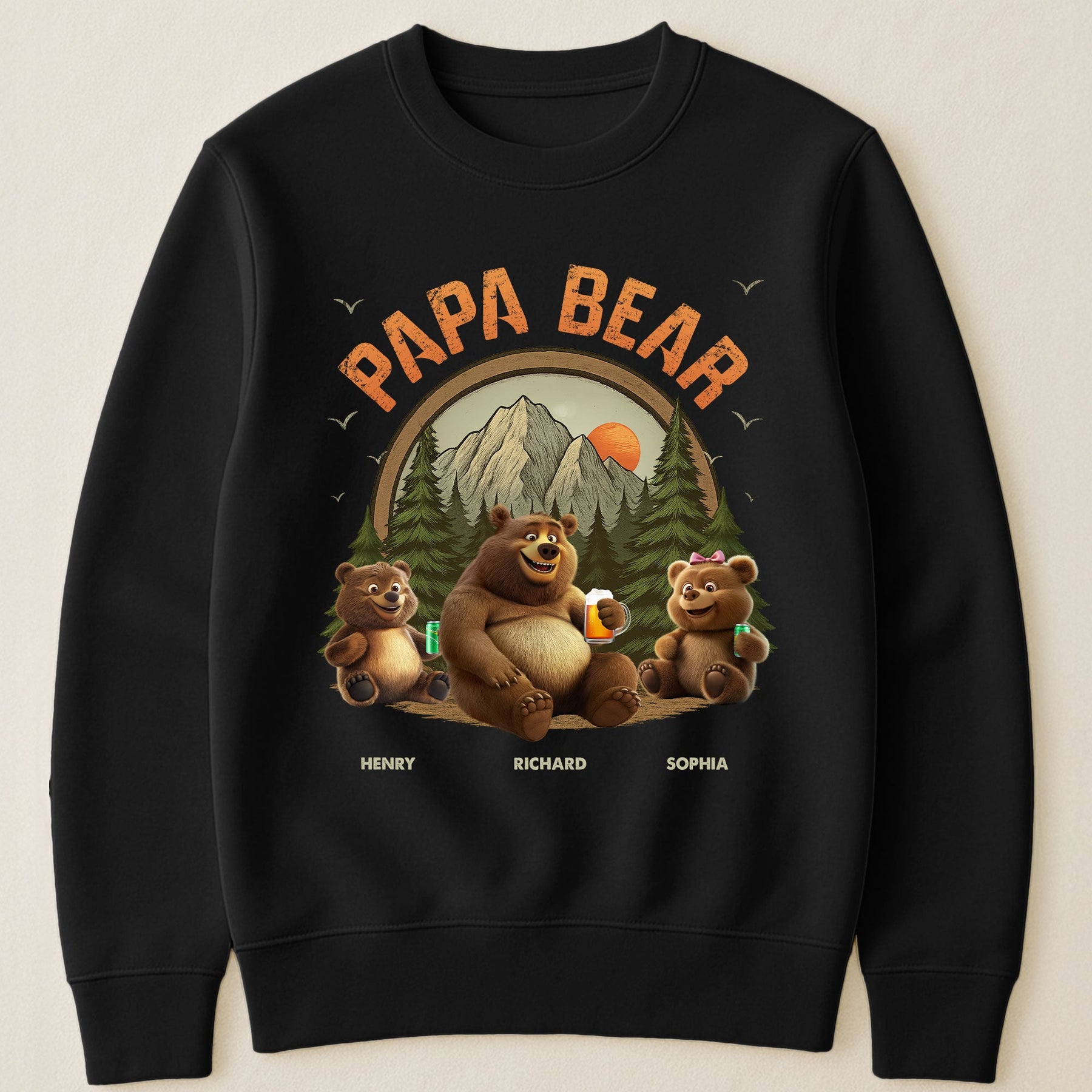 Papa Bear - New Style - Personalized Shirt