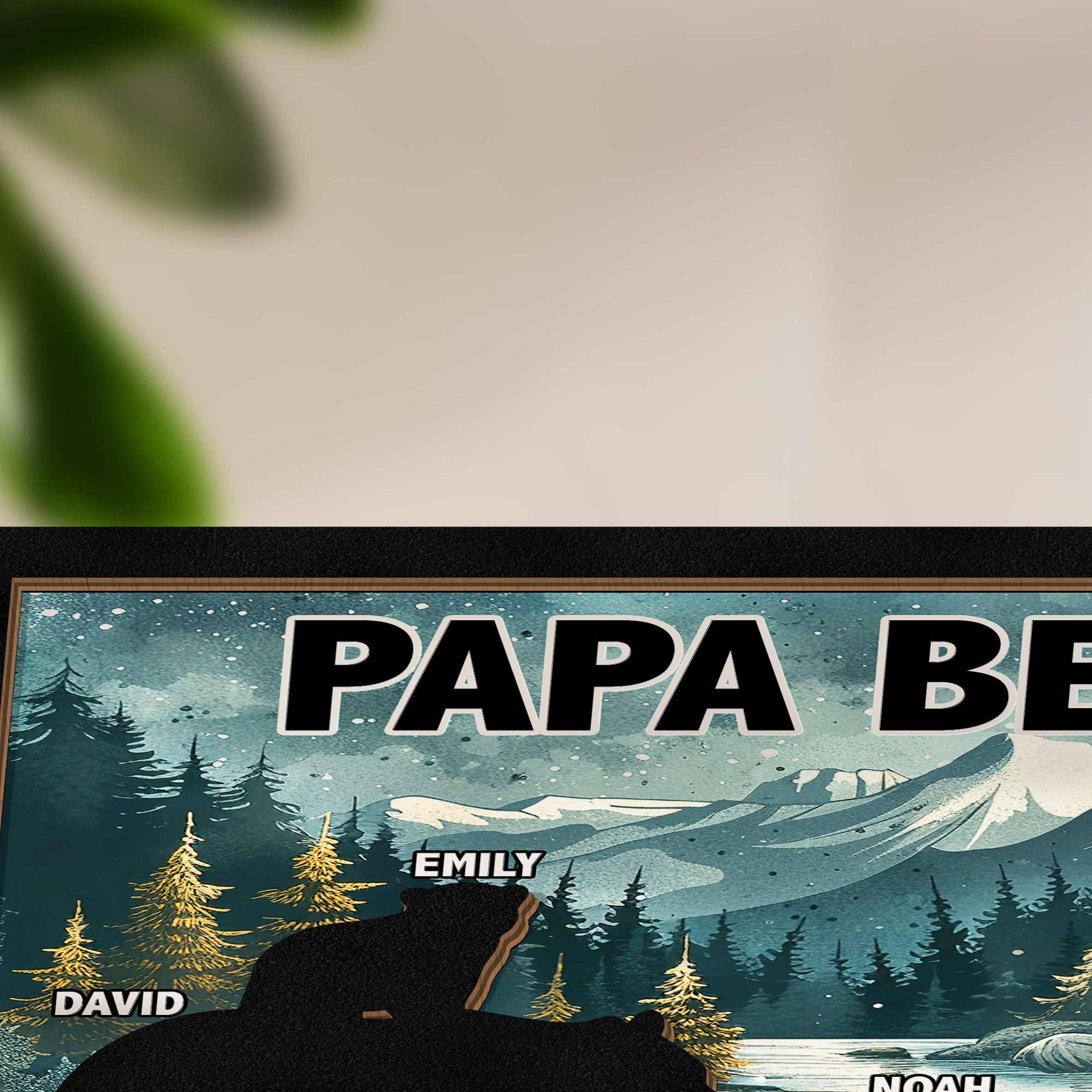 Papa Bear - Personalized Wood And Acrylic Night Light