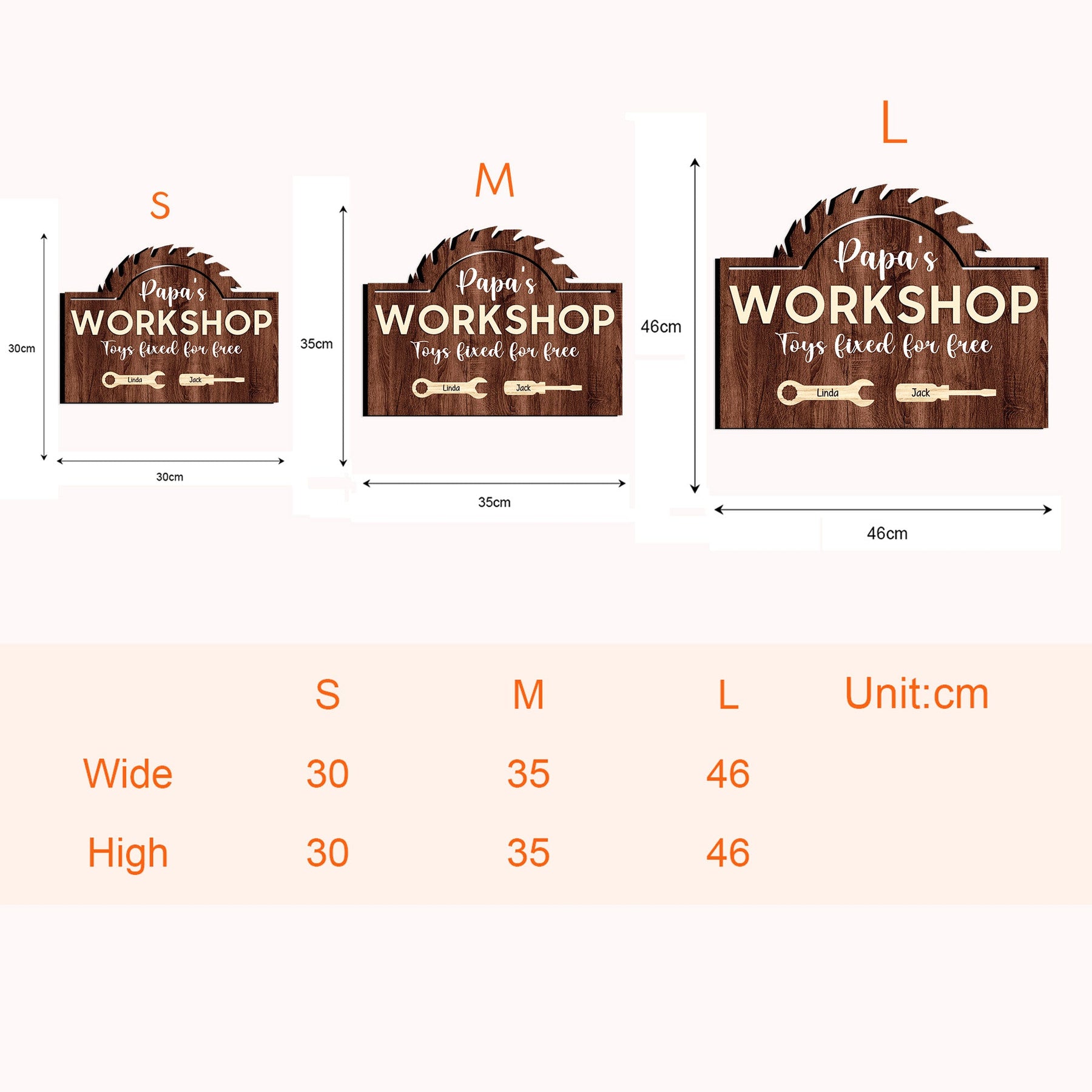 Papa's Workshop Toys Fixed For Free - Daddy, Grandpa Fixer - Personalized Wood Sign