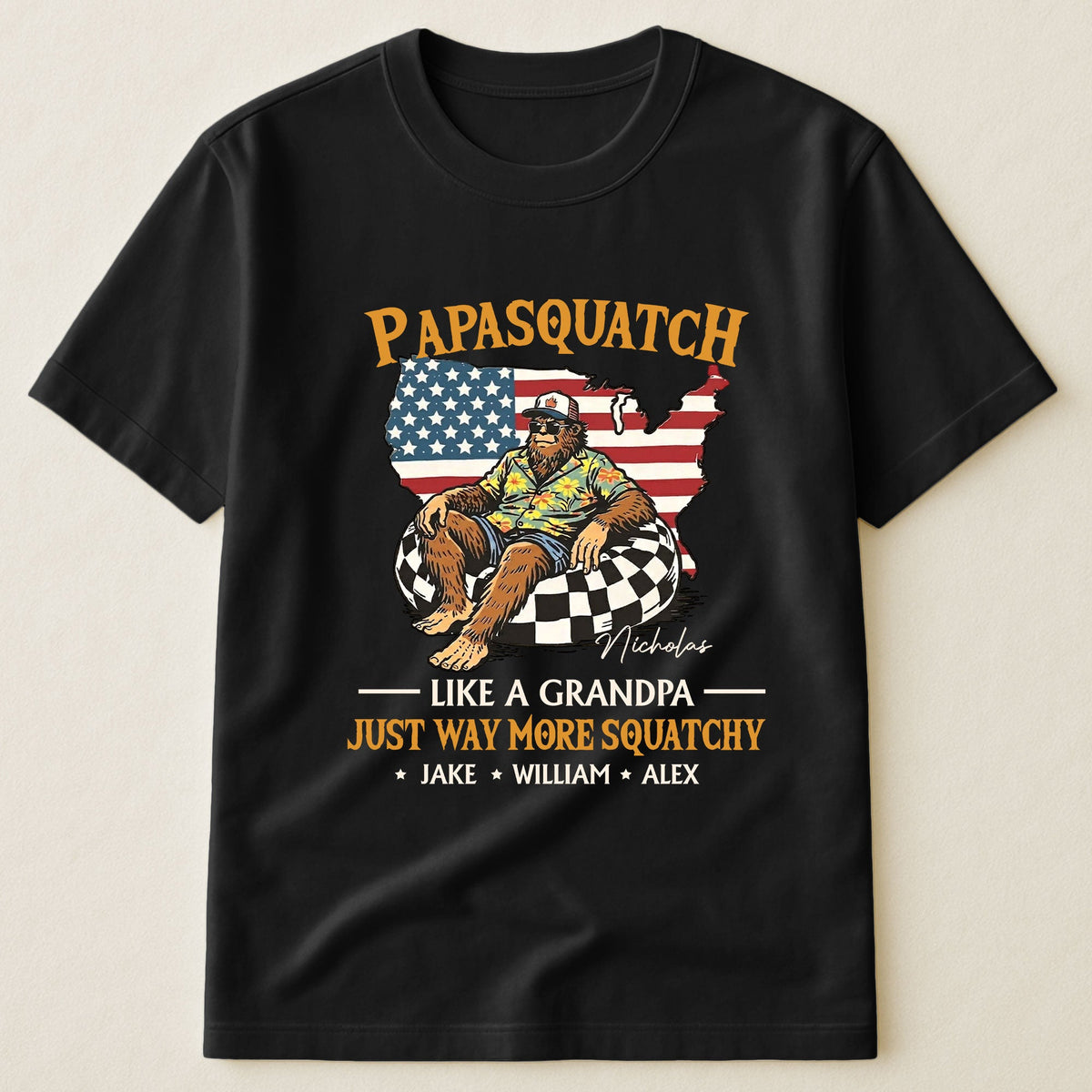 Papasquatch Just Way More Squatchy 4th Of July Funny Gift For Dad - Personalized Shirt