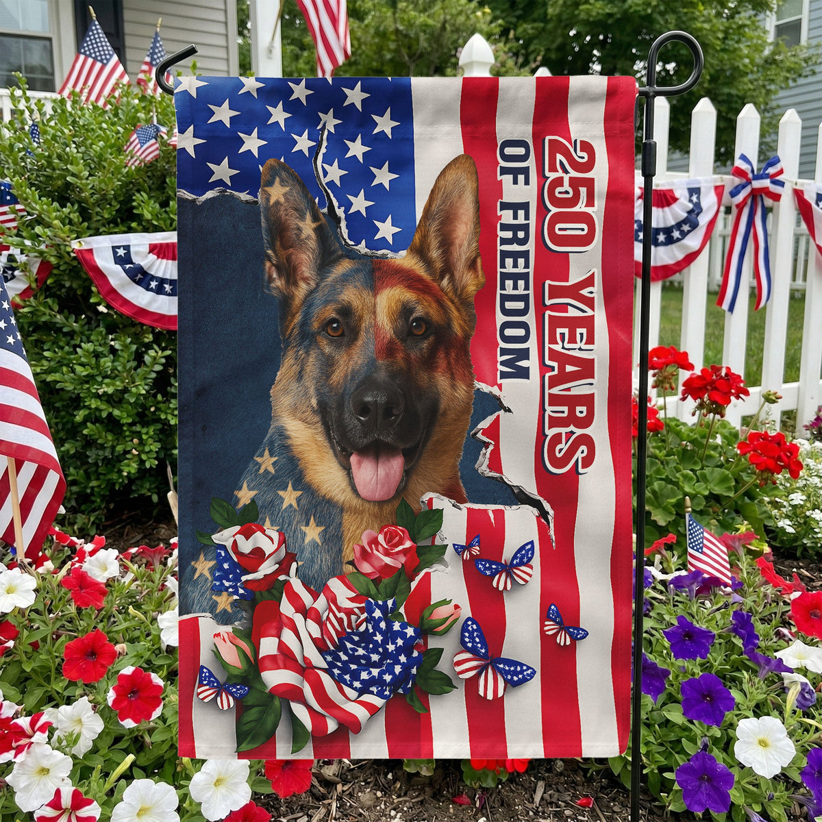 Patriotic Pet Portrait - Personalized Photo Flag
