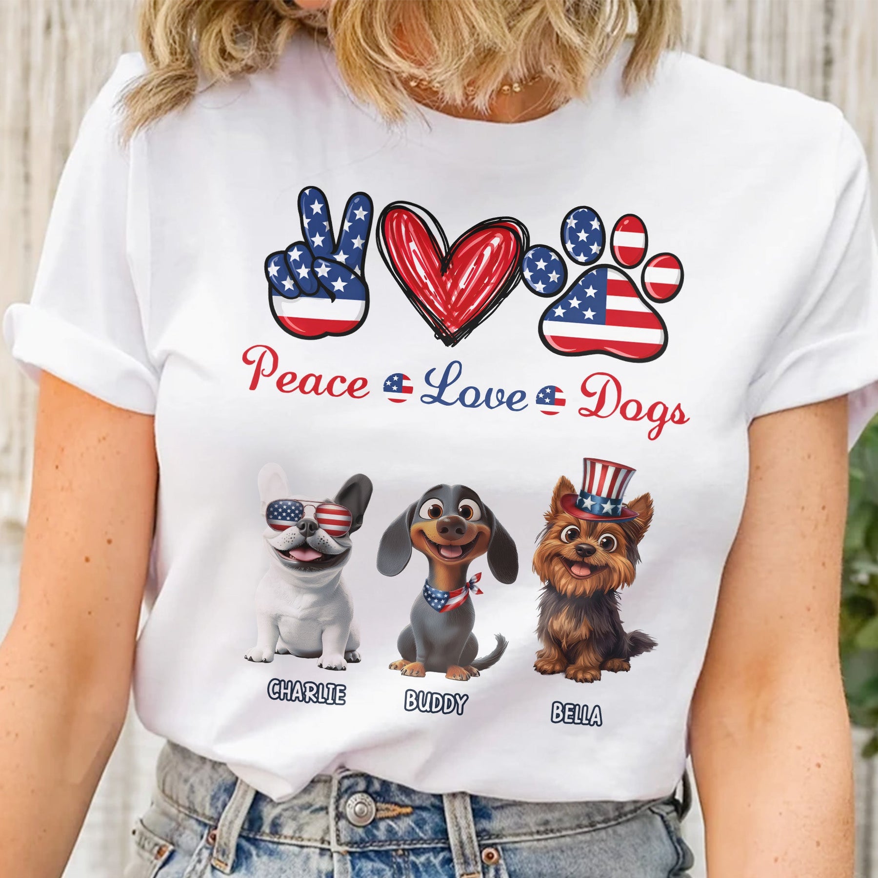Peace Love Dogs - Personalized Shirt