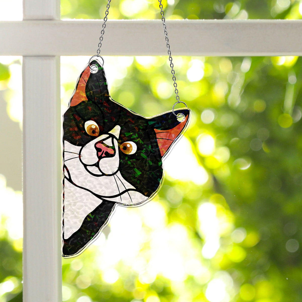 Peeking Cat - Personalized Window Corner Suncatcher