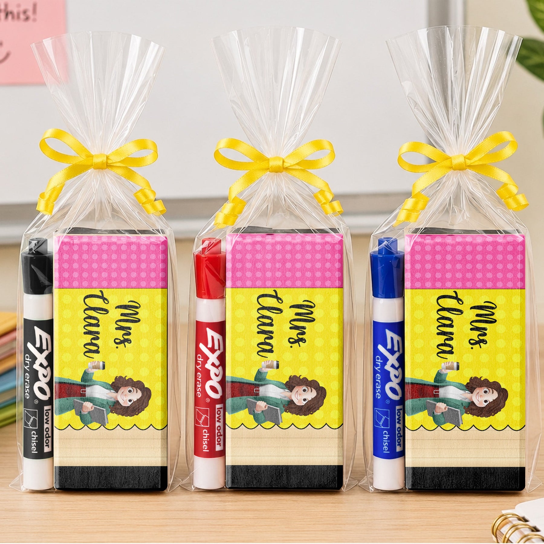 Pencil Theme Teacher - Personalized Whiteboard Eraser