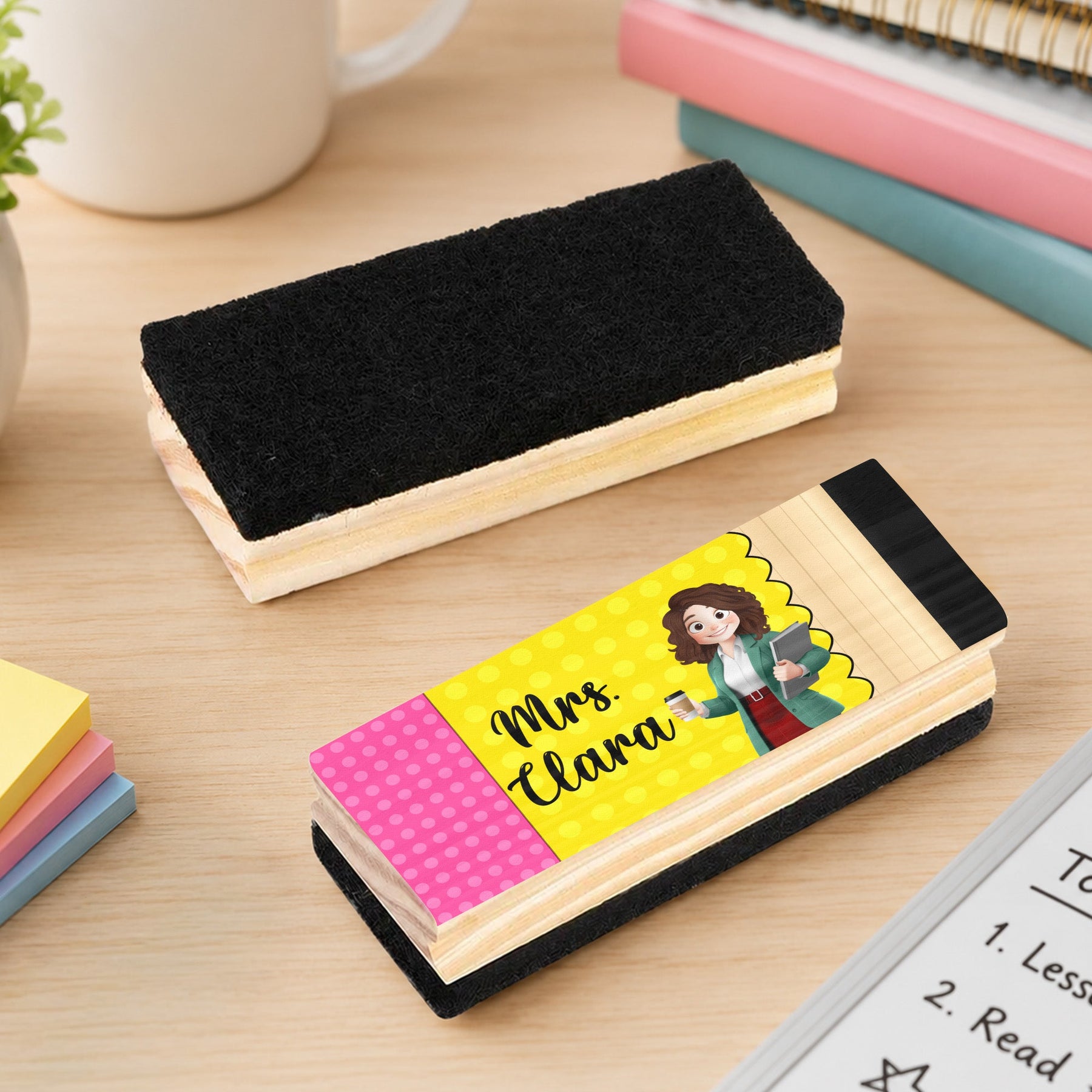 Pencil Theme Teacher - Personalized Whiteboard Eraser
