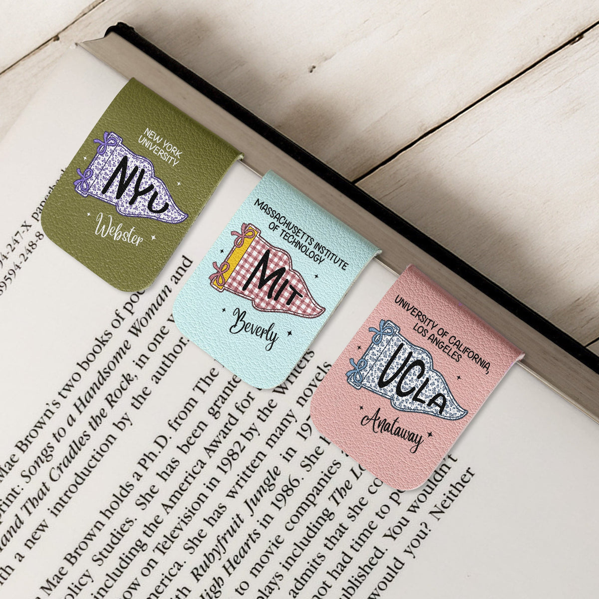 Pennant Flag Custom School Name - Personalized Bookmark