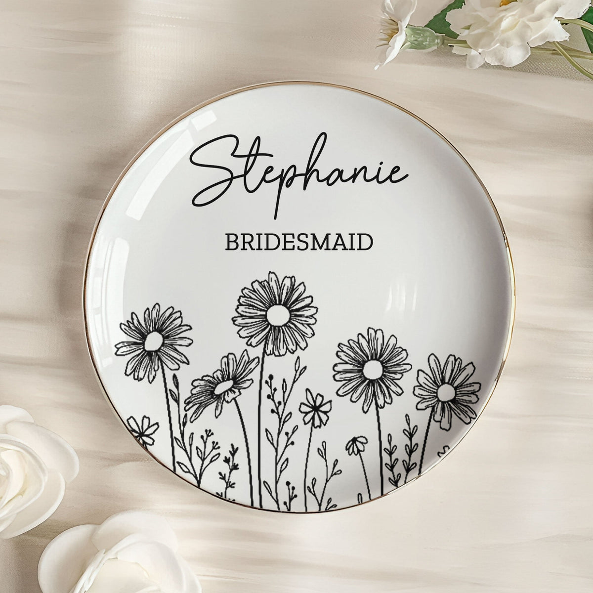 Perfect Bridesmaid Or Bestie Gift Custom Name Gift for Her - Personalized Jewelry Dish