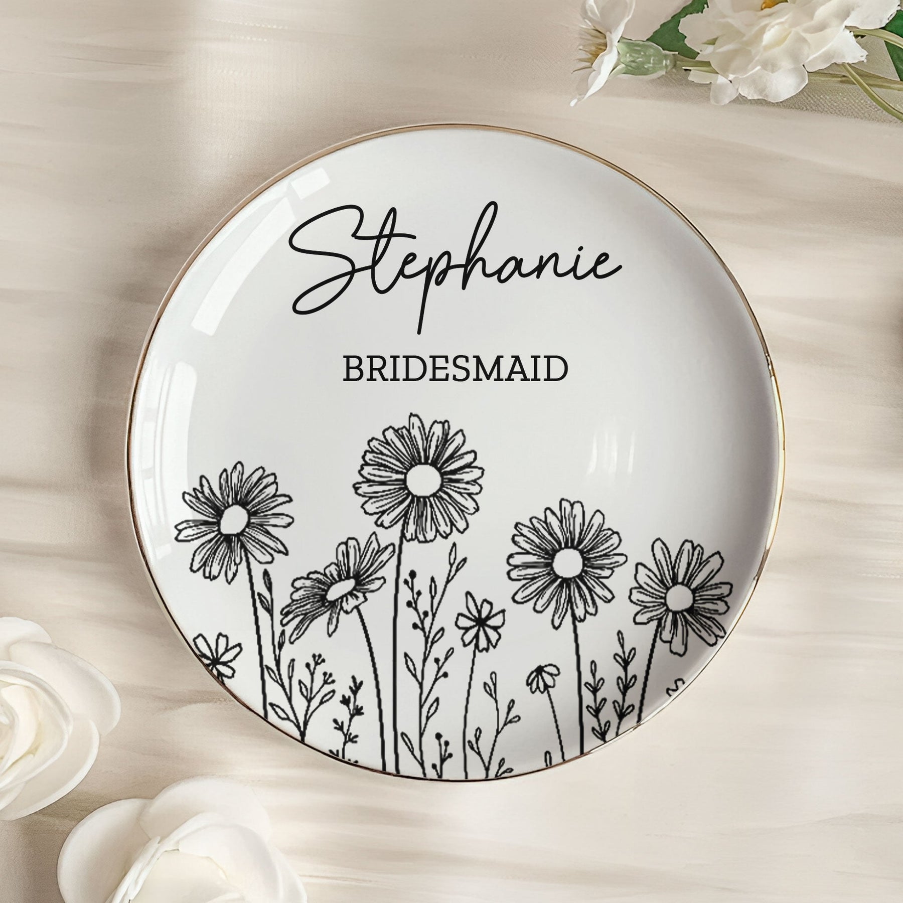 Perfect Bridesmaid Or Bestie Gift Custom Name Gift for Her - Personalized Jewelry Dish