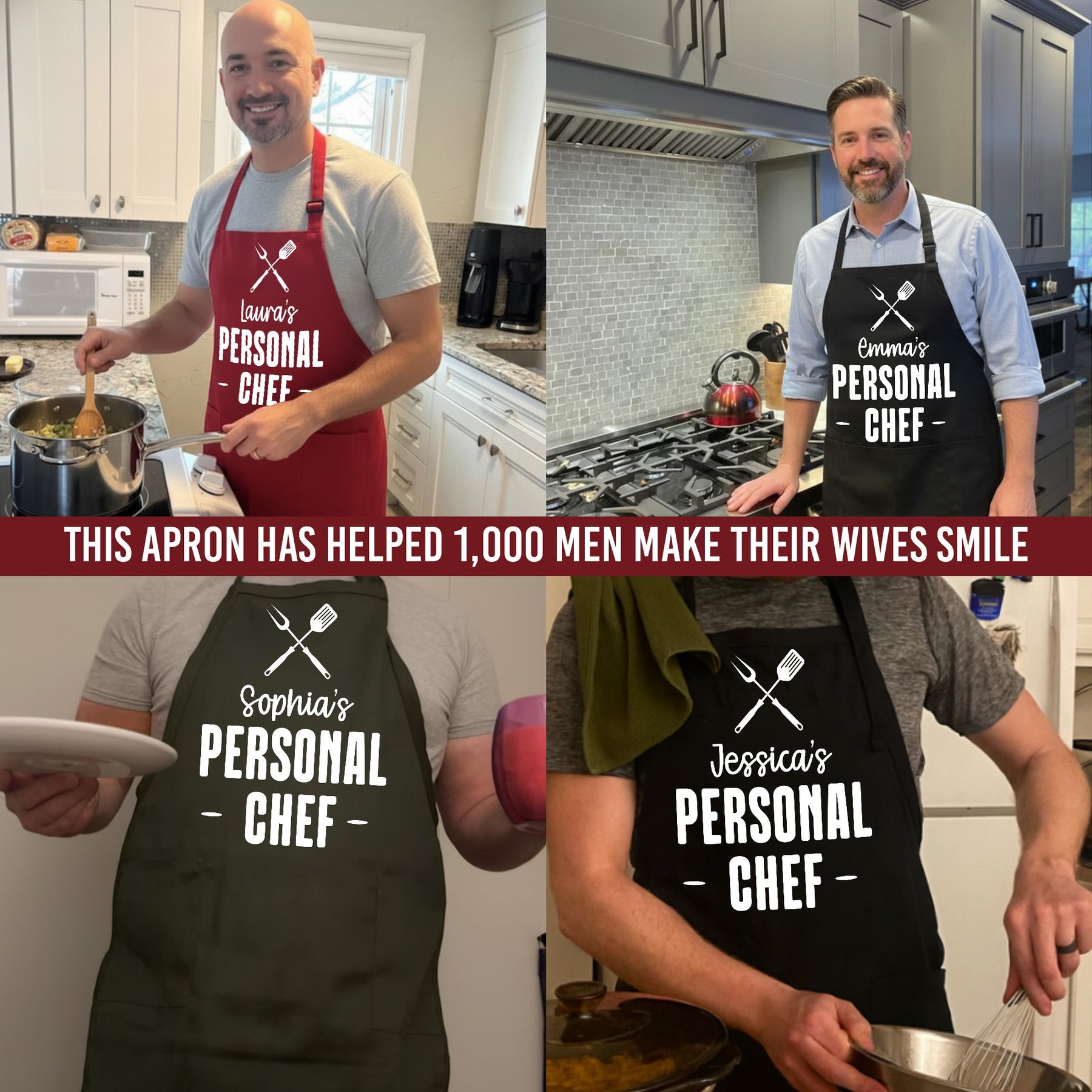 Personal Chef Grill Apron Funny Gifts For Him, Husband - Personalized Apron