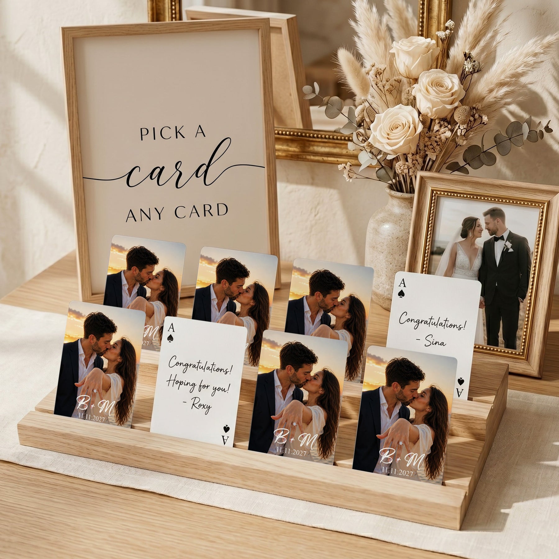 Personalized Wedding Guest Book Alternative - Custom Playing Cards Deck - Personalized Playing Cards