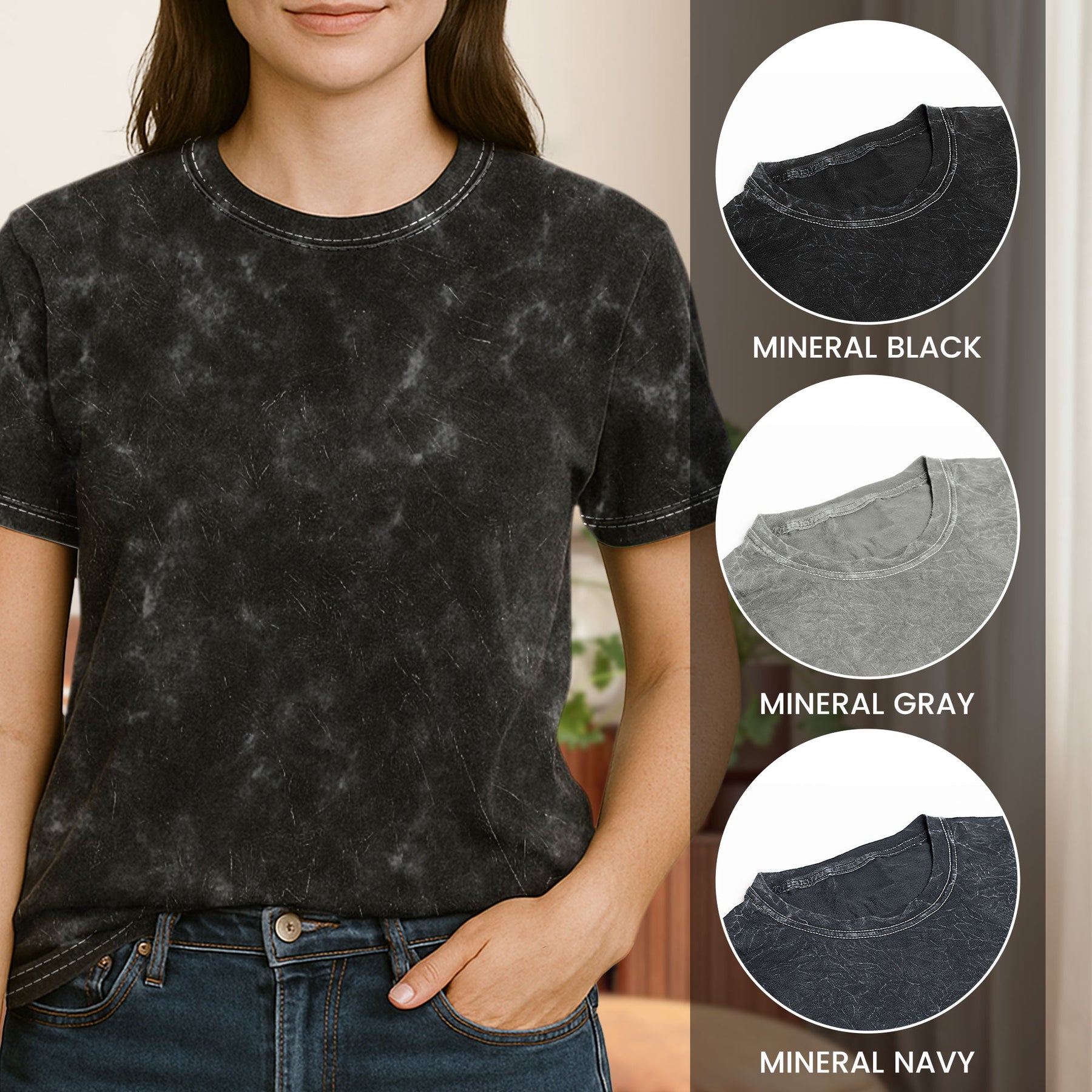 Pet Skeleton Halloween Moon - Personalized Acid Wash T‑Shirt