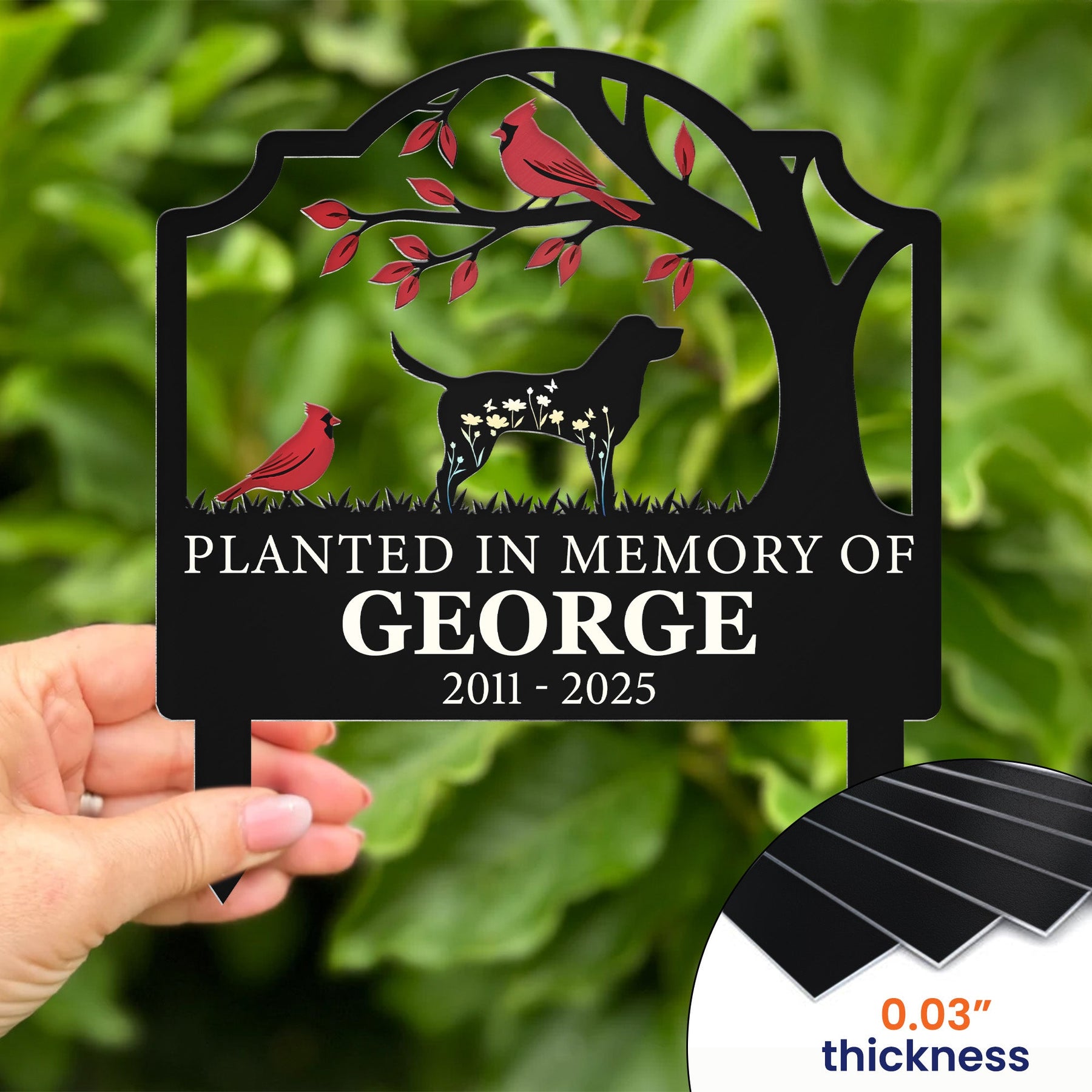 Planted In Loving Memory Of Sympathy Pet Gift - Personalized Metal Garden Stake