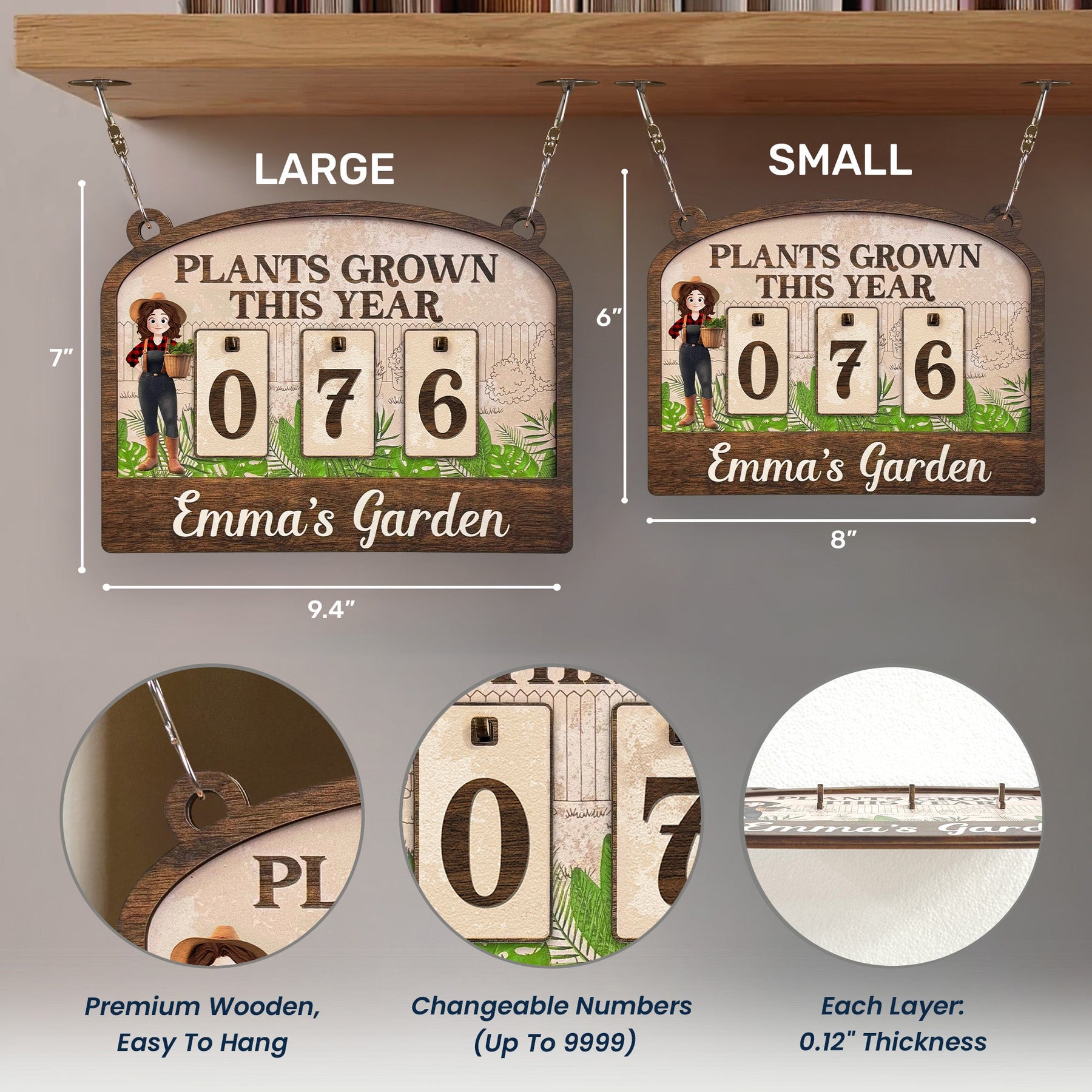 Plants Grown This Year - Personalized Gardening Tracker Sign