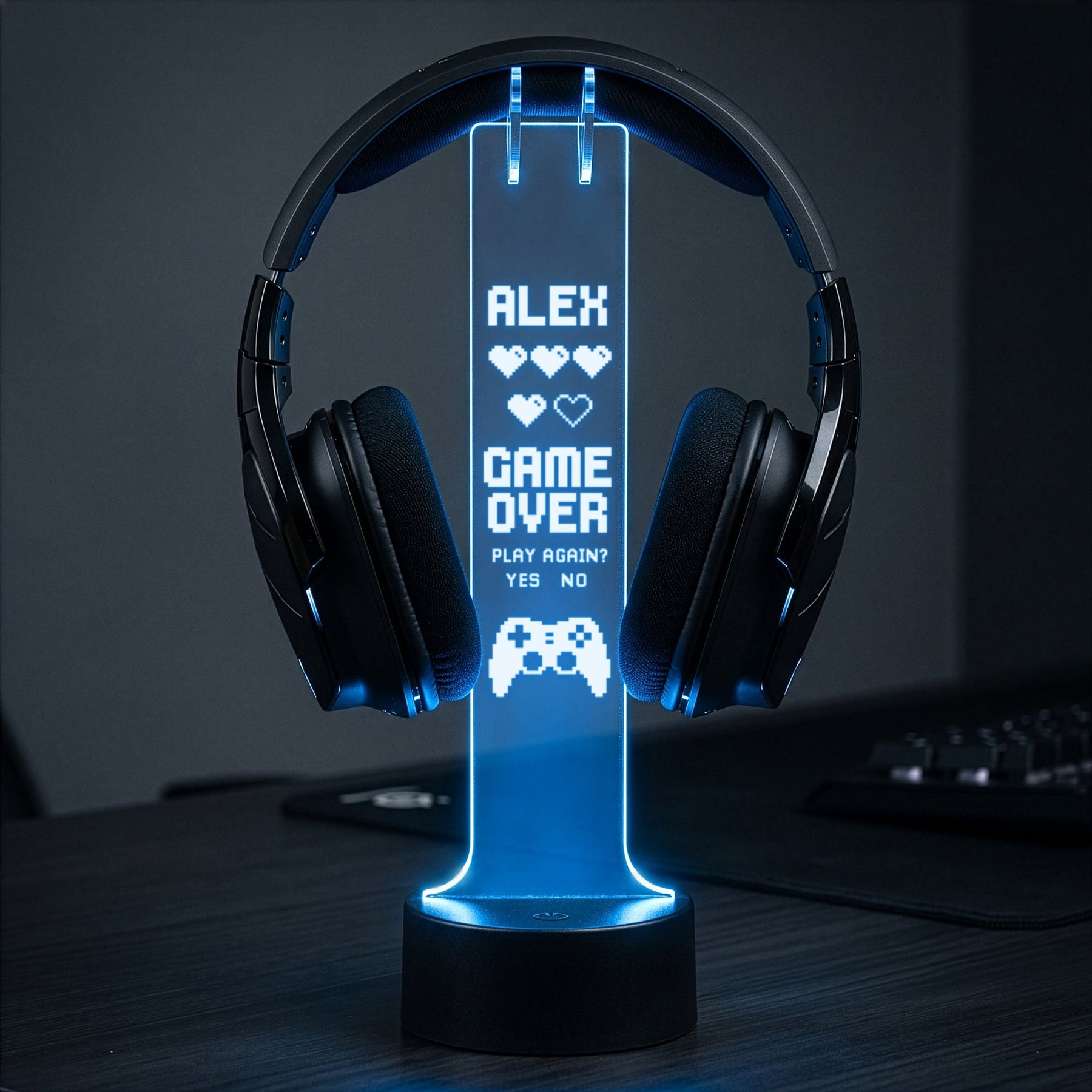 Play Again Husband Boyfriend Anniversary Birthday Gift - Personalized Headphone Stand