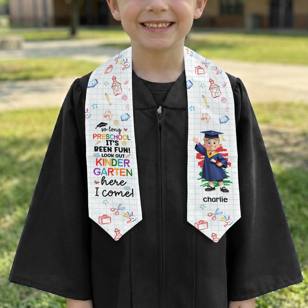 Pre K Kindergarten Graduation - Personalized Graduation Stole