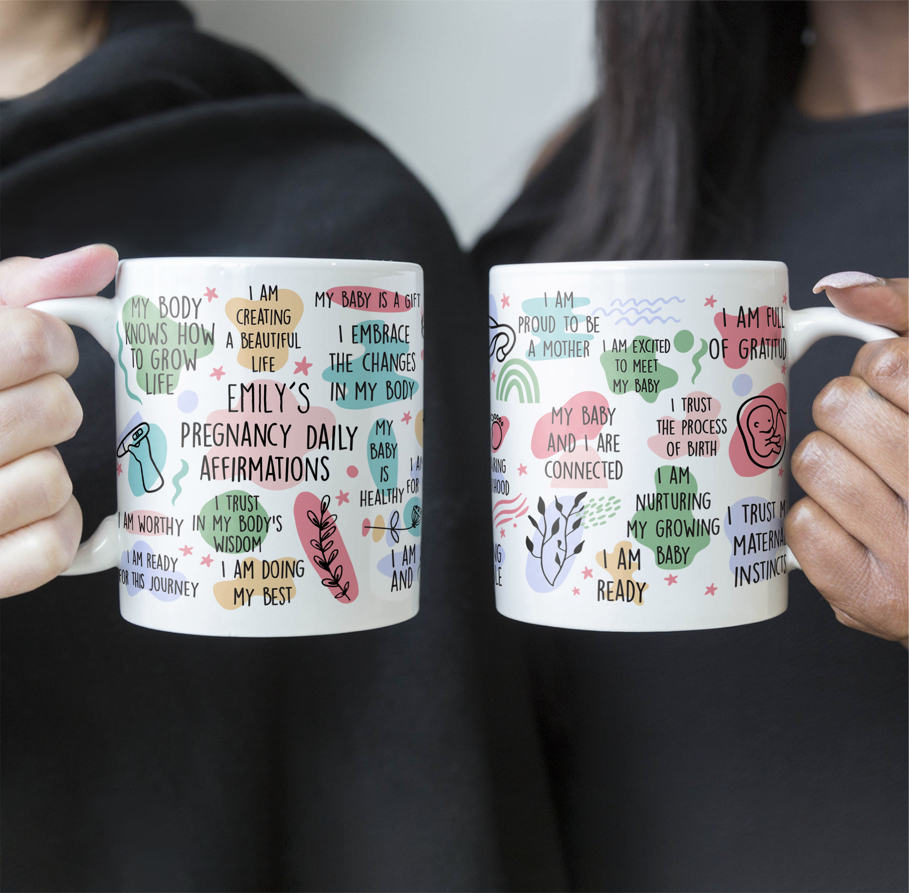 Pregnancy Daily Affirmations Gift For New Mom - Personalized Mug