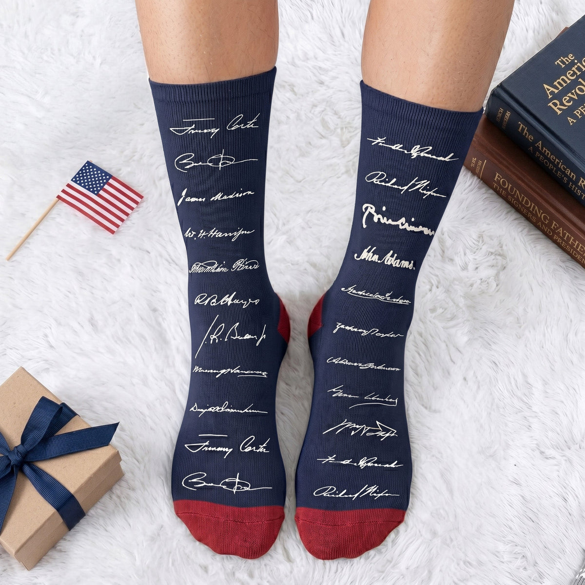 Presidential Signature Pattern - Personalized Socks