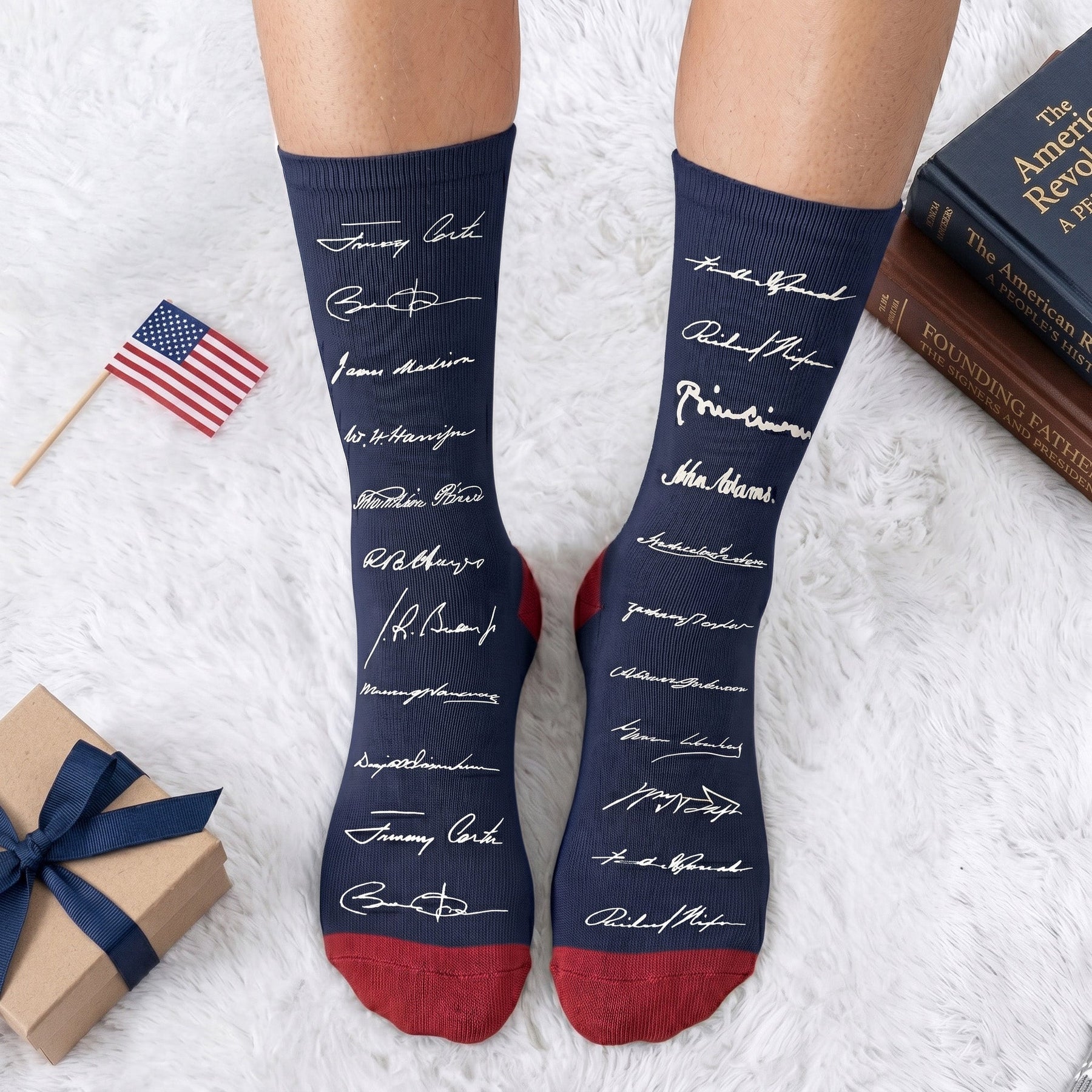 Presidential Signature Pattern - Personalized Socks