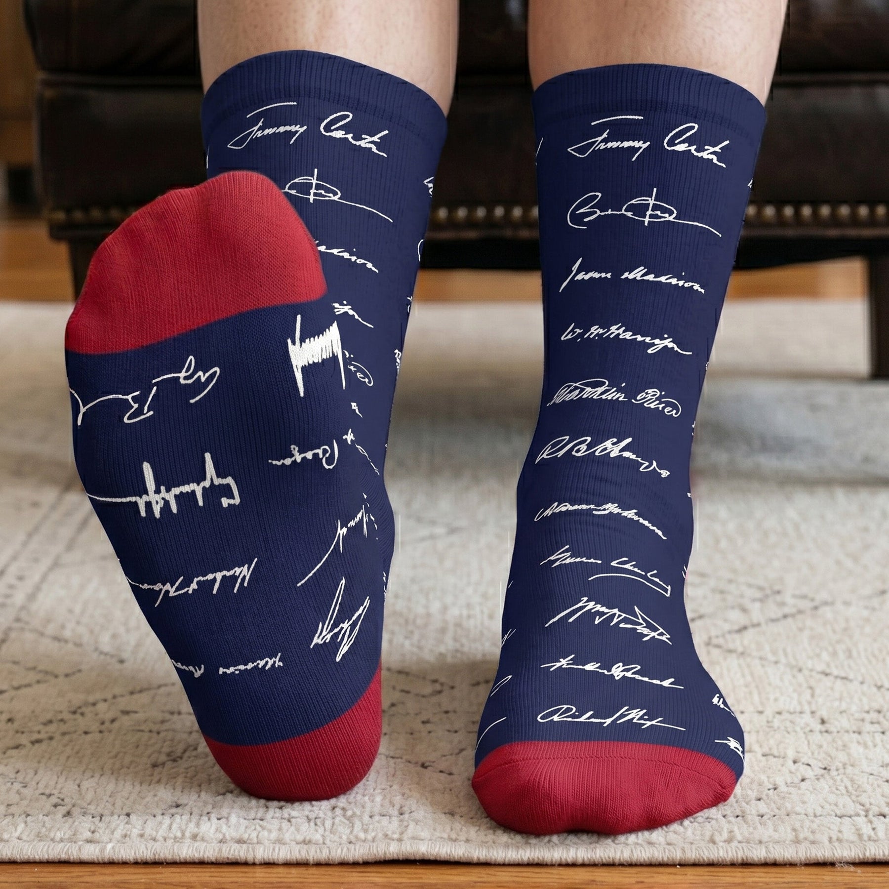 Presidential Signature Pattern - Personalized Socks