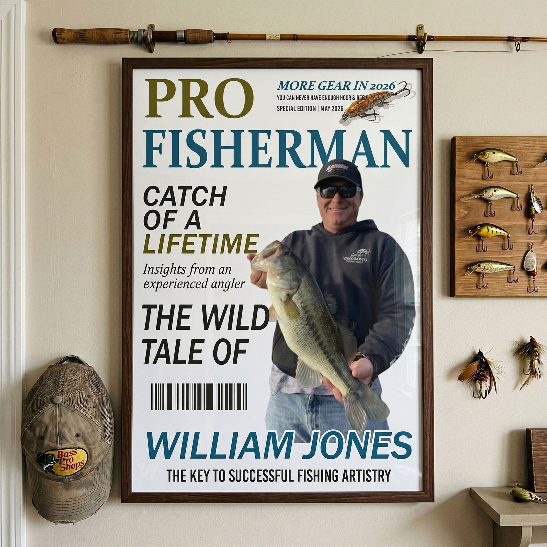 Pro Fisherman More Gear Newspaper Style - Personalized Poster