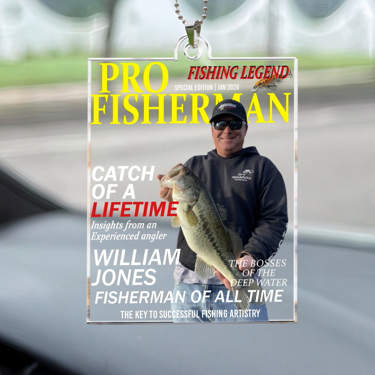 Pro Fisherman - Personalized Photo Rear View Mirror Accessory