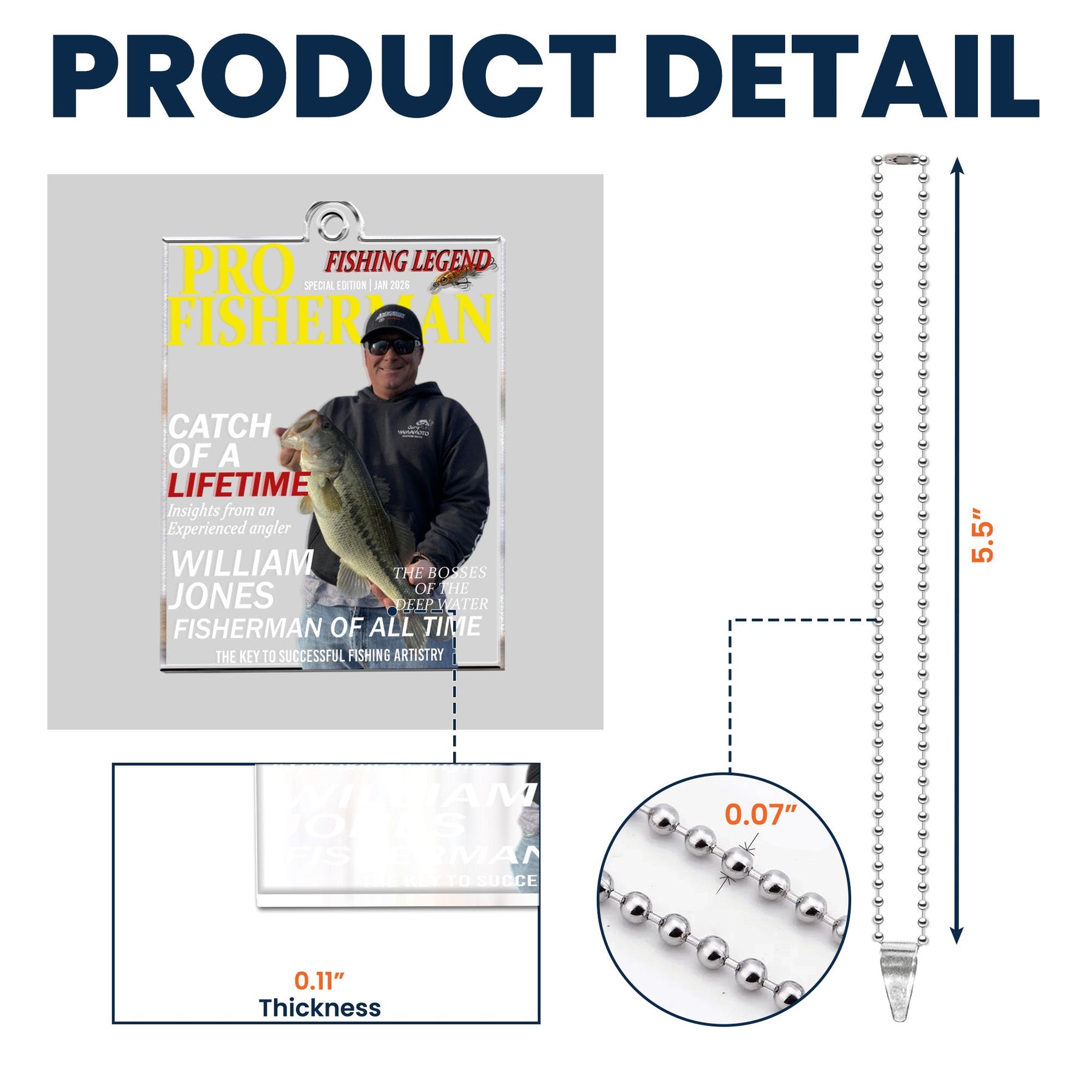 Pro Fisherman - Personalized Photo Rear View Mirror Accessory