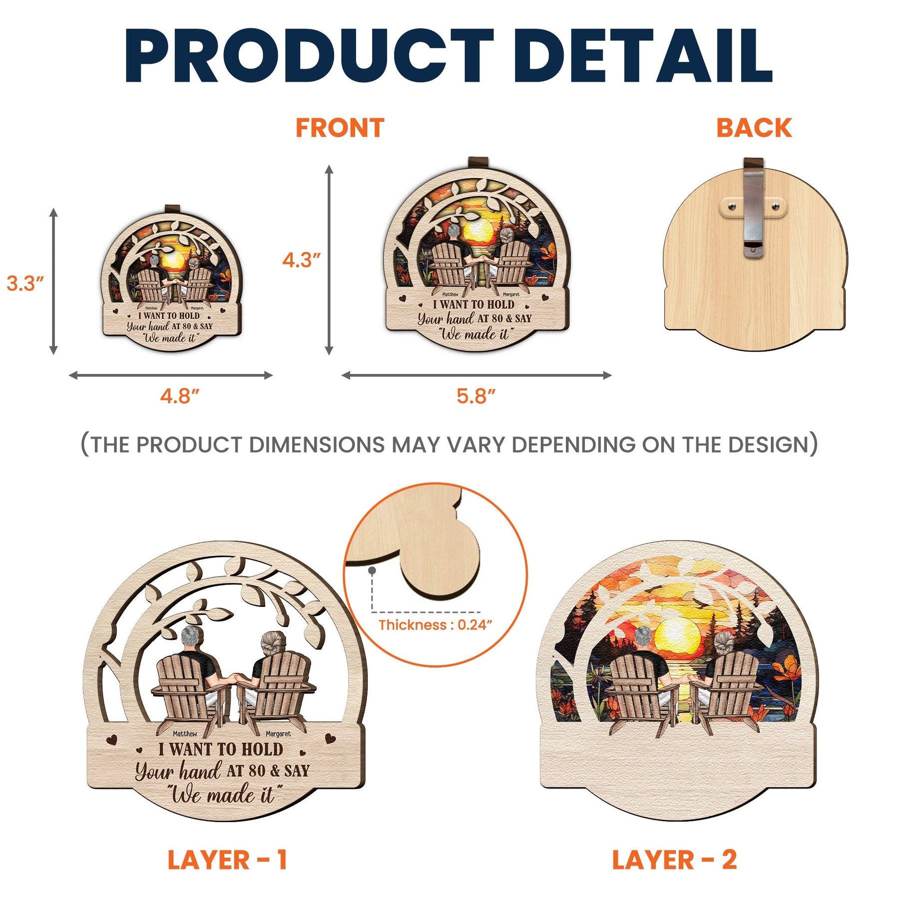 I Want To Hold Your Hand At 80 And Say - Personalized Wooden Car Visor Clip